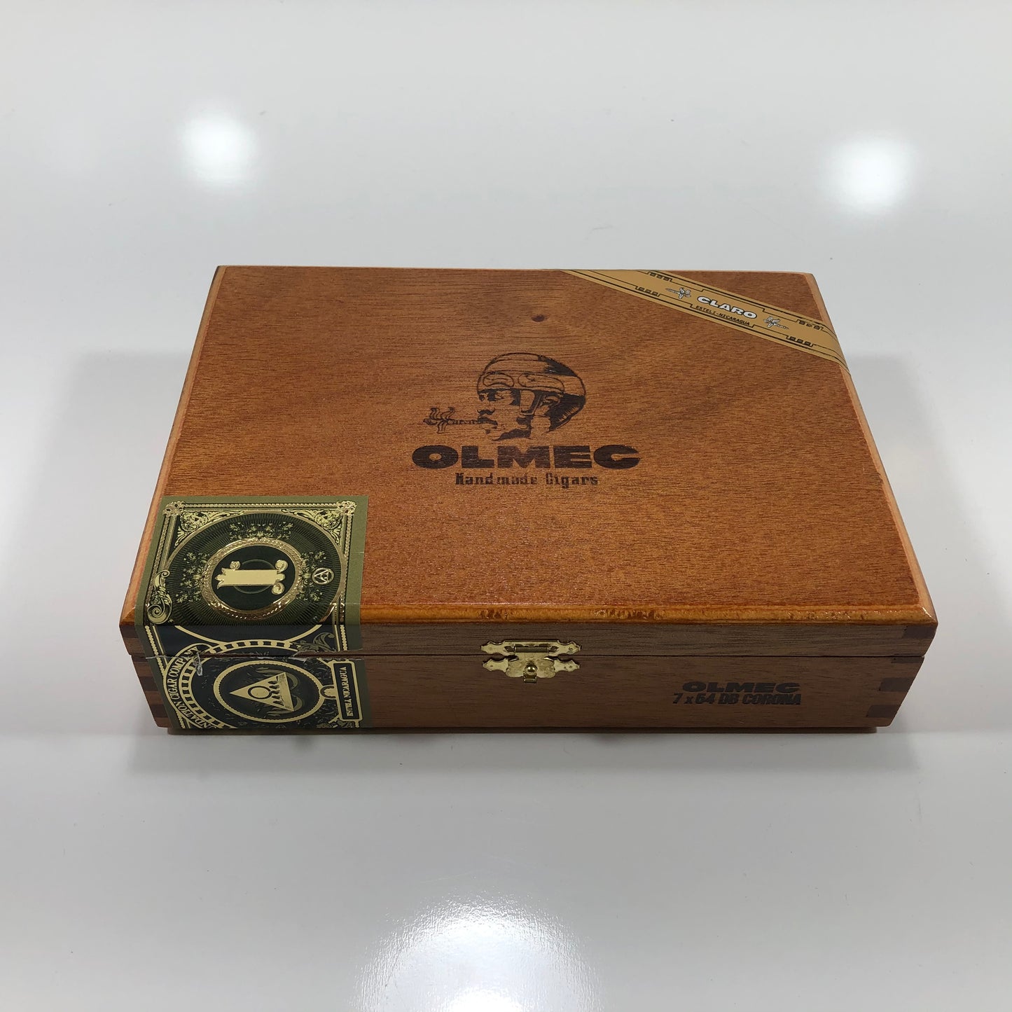 Olmec Dbl Corona Empty Wooden Cigar Box 8x6x2 (1)