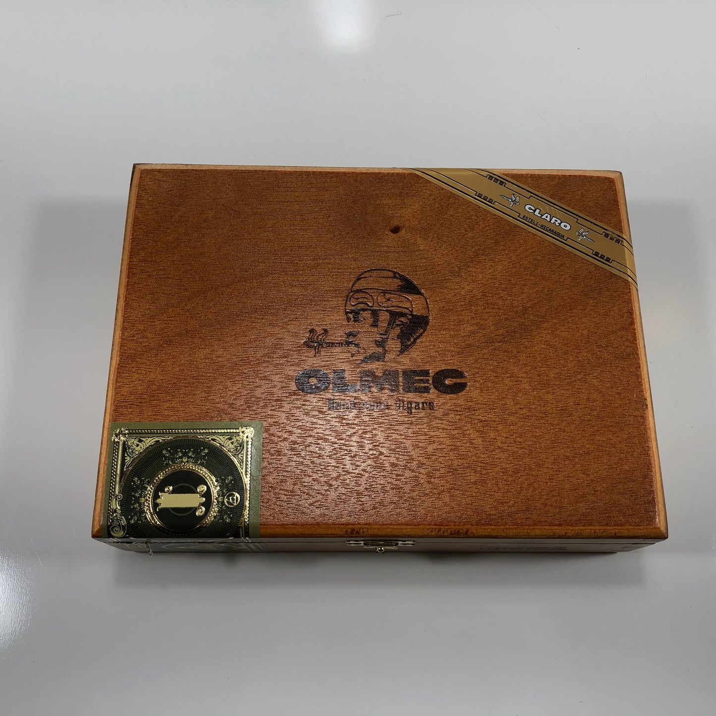 Olmec Dbl Corona Empty Wooden Cigar Box 8x6x2 (1)