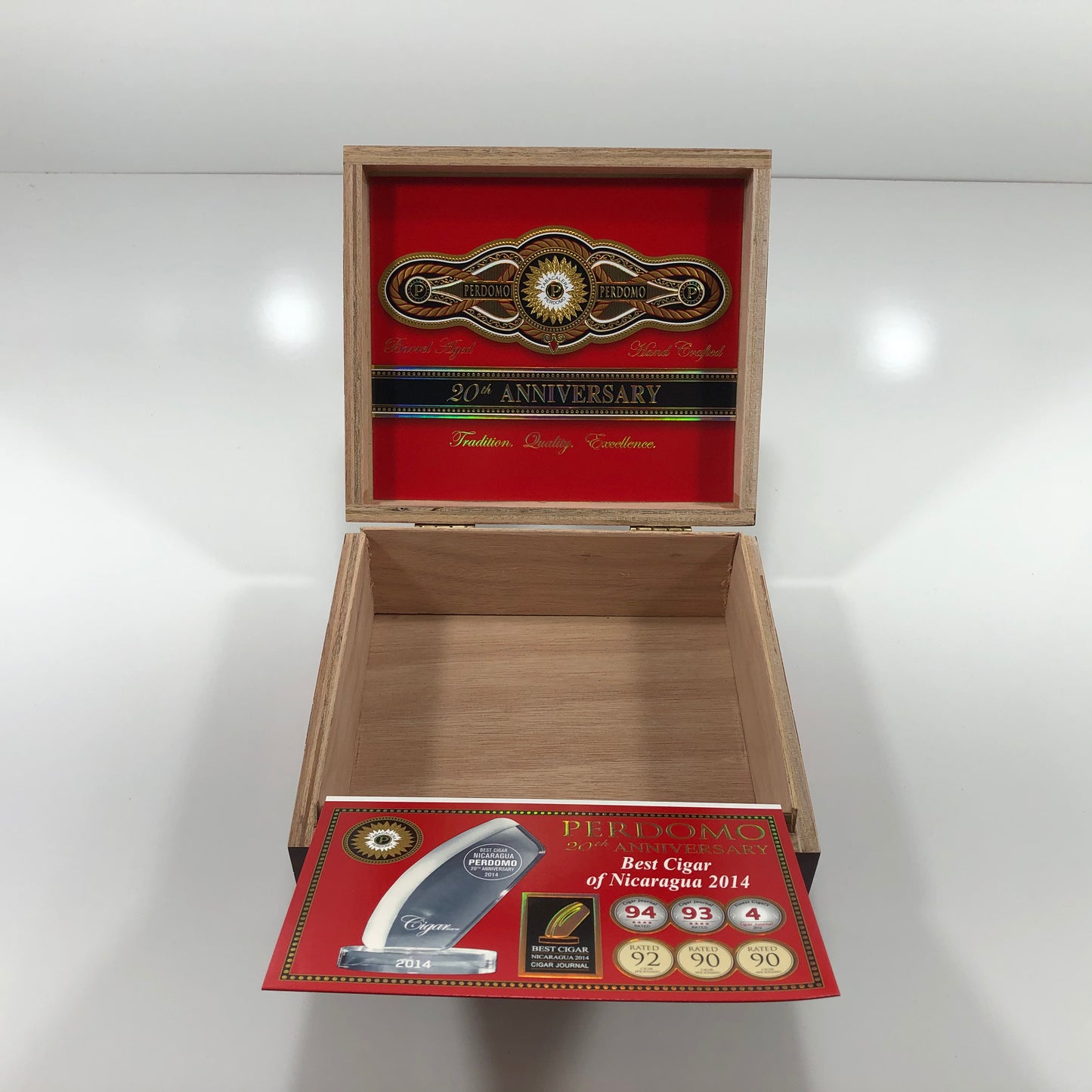 Perdomo 20th Anniversary Sun Grown Epicure Empty Wooden Cigar Box 8x7x3