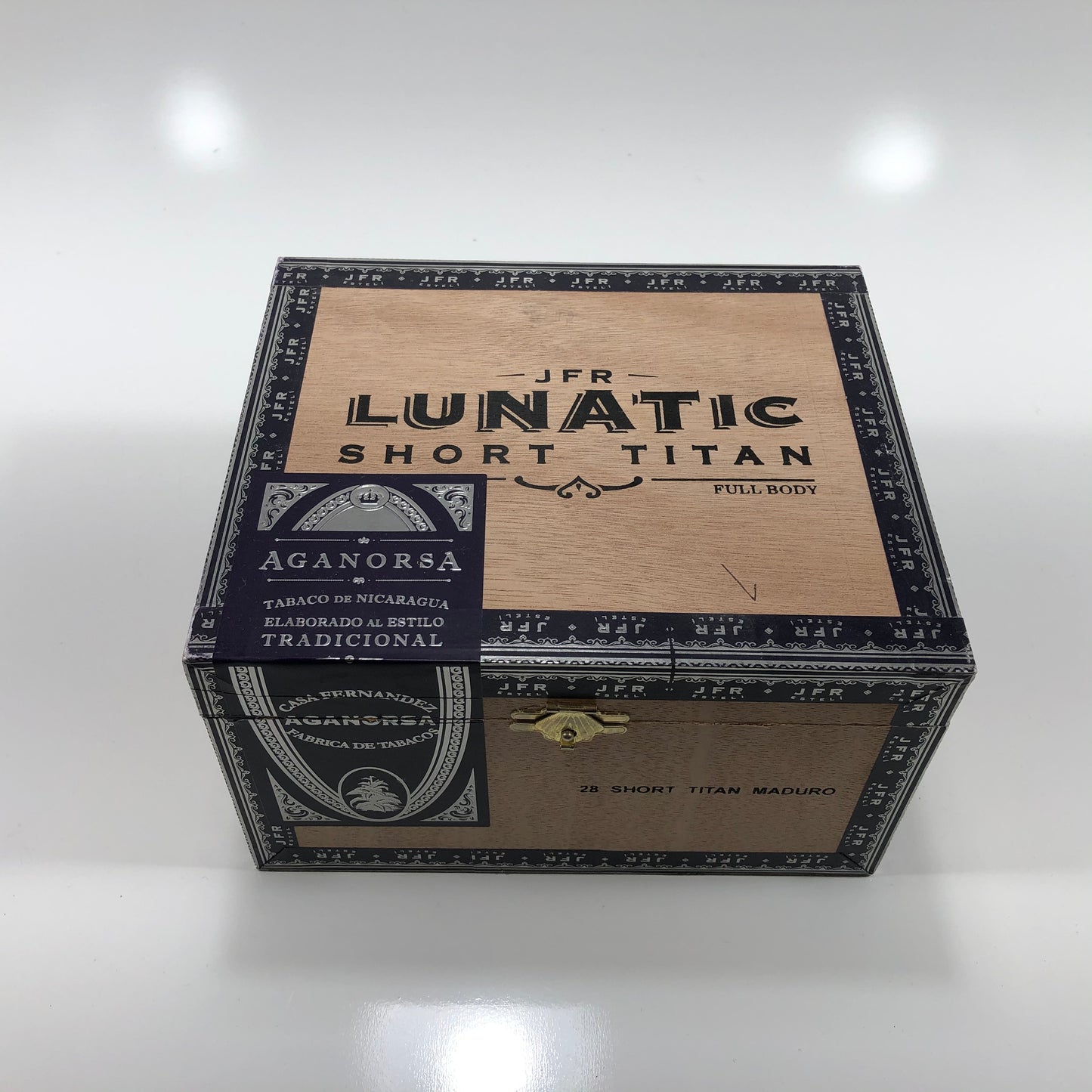 JFR Lunatic Short Titan Empty Wooden Cigar Box 7x6x4