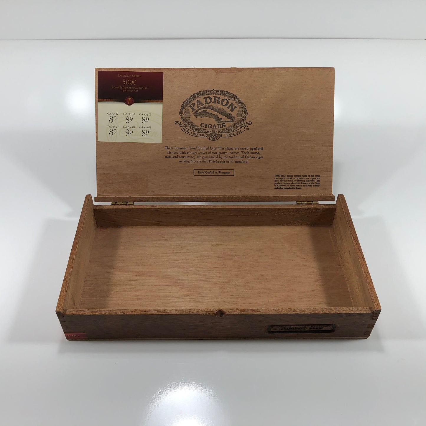 Padron 5000 Empty Wooden Cigar Box 11.5x6.25x2