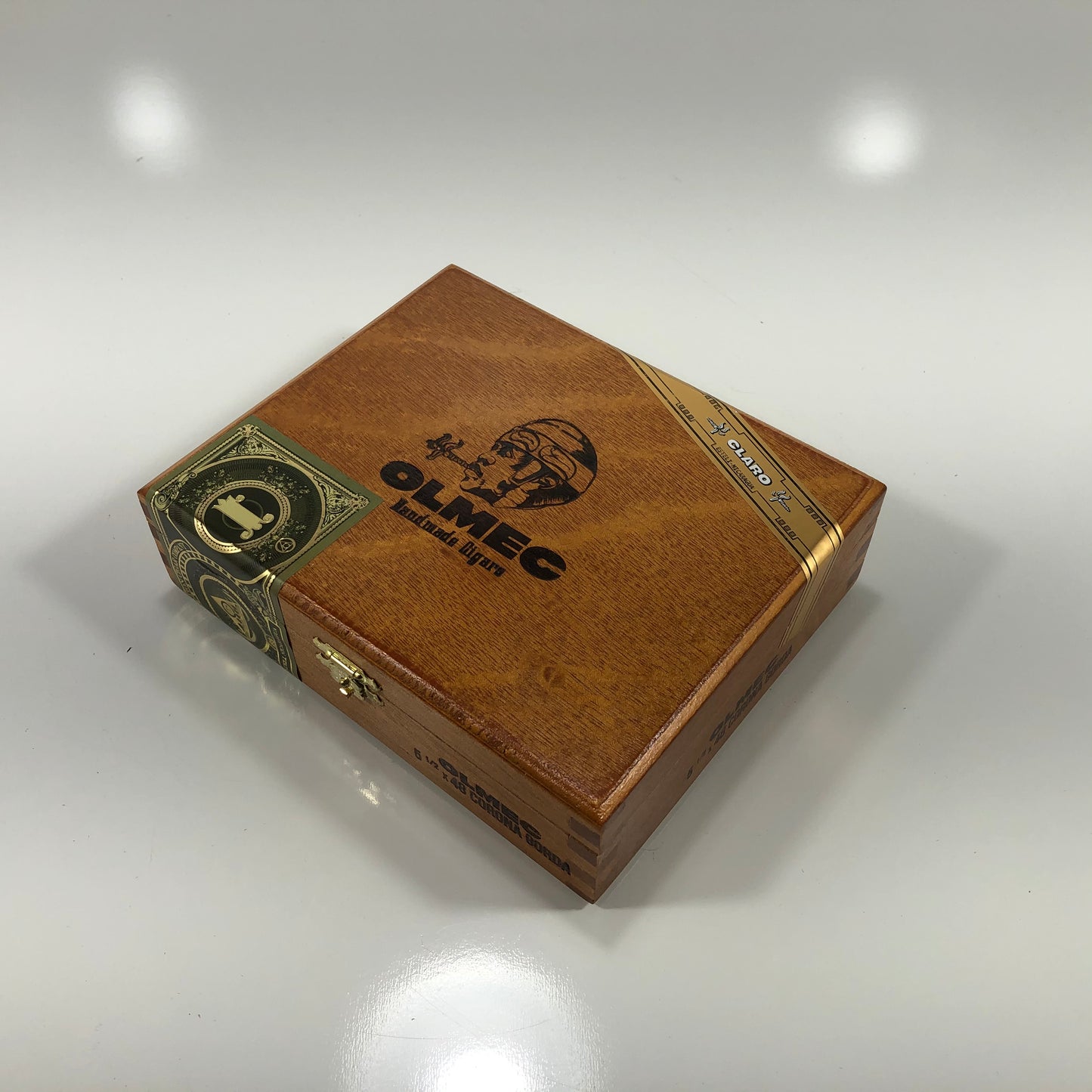 Olmec Corona Gorda Empty Wooden Cigar Box 6.5x5.5x2