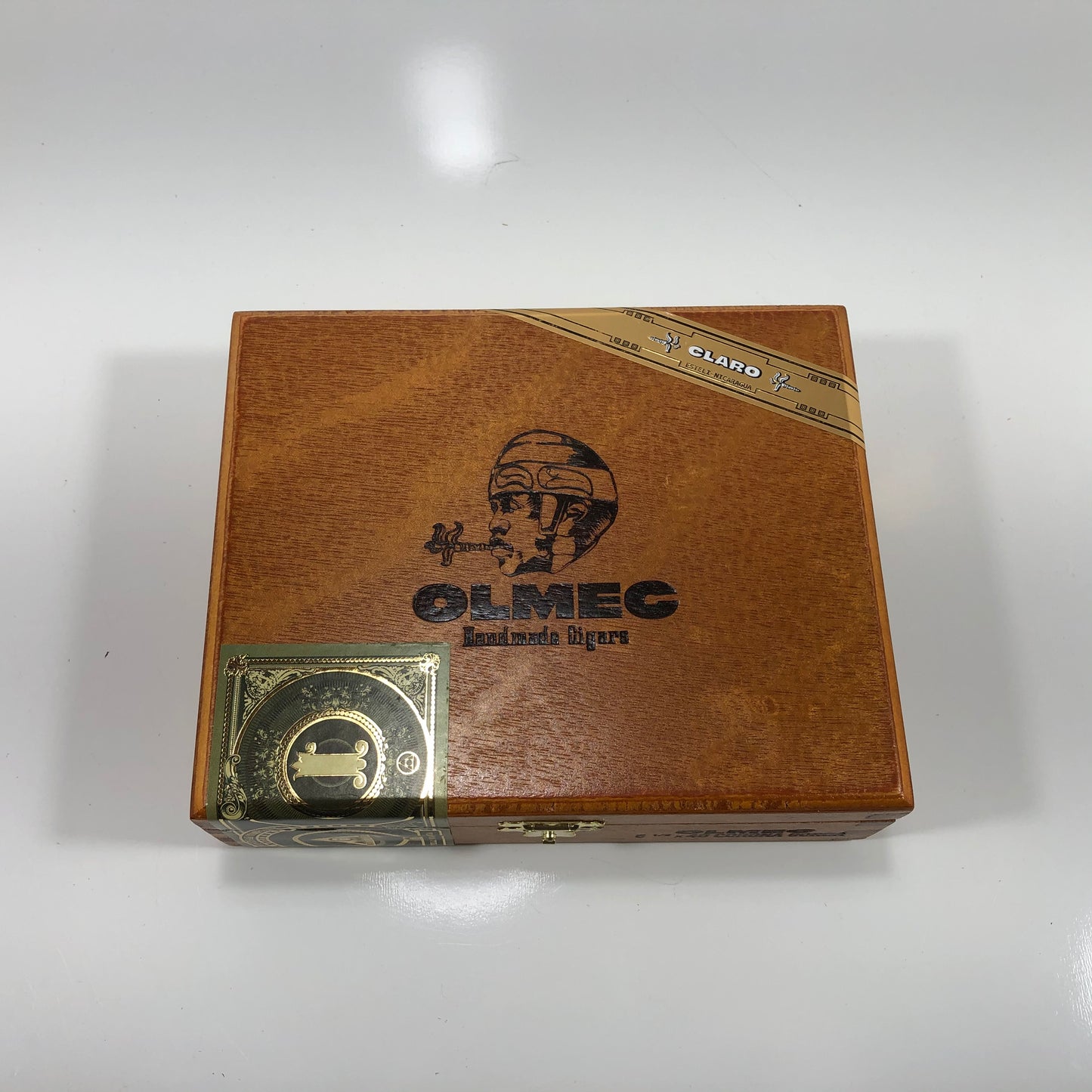 Olmec Corona Gorda Empty Wooden Cigar Box 6.5x5.5x2