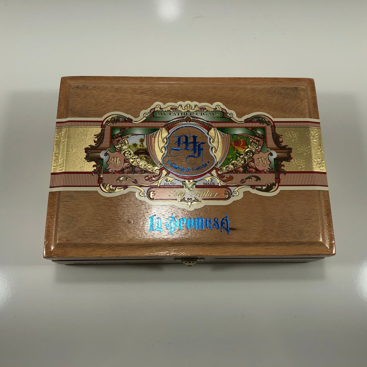 My Father Cigars La Promesa Robusto Empty Wooden Cigar Box 9.25x6.25x2.25