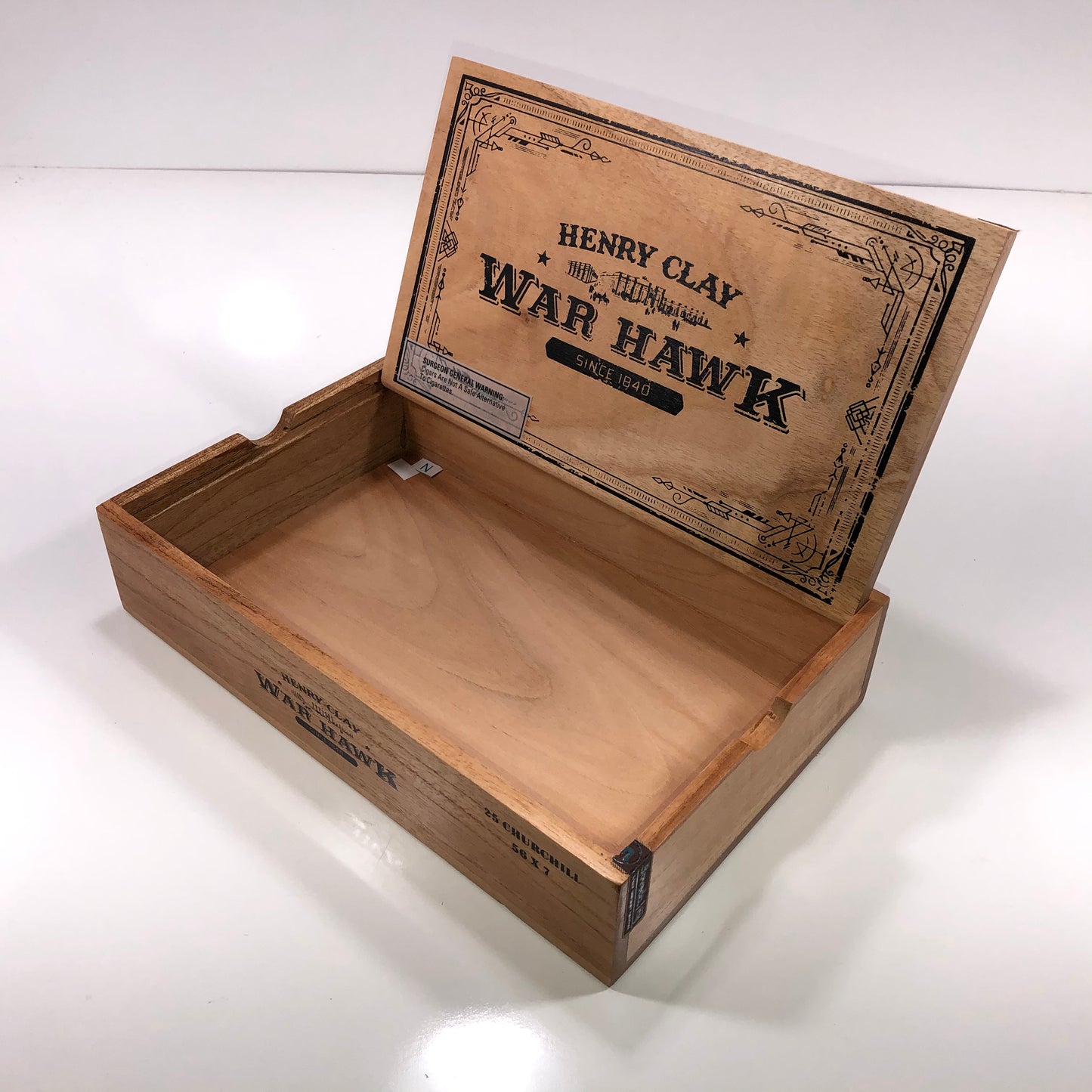 Henry Clay War Hawk Toro Empty Wooden Cigar Box 11.25x6.75x2.5