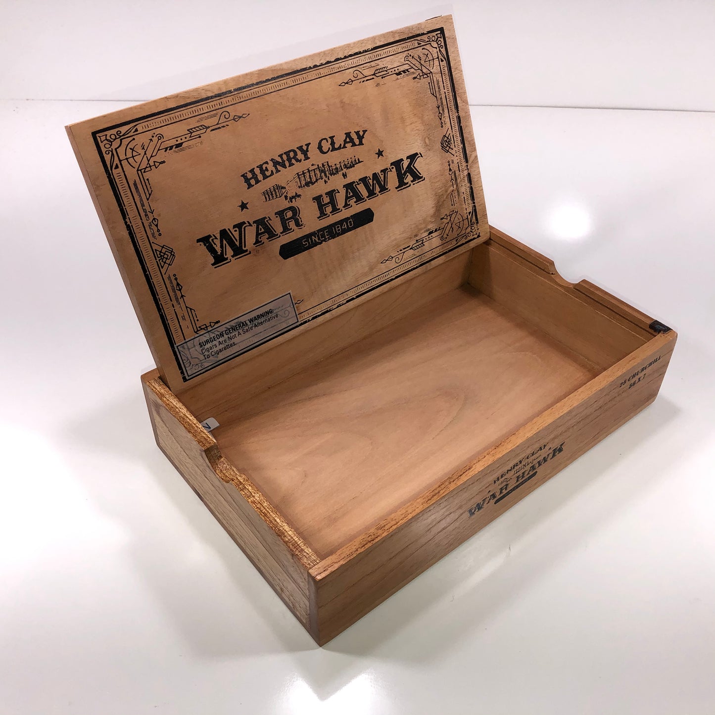 Henry Clay War Hawk Toro Empty Wooden Cigar Box 11.25x6.75x2.5