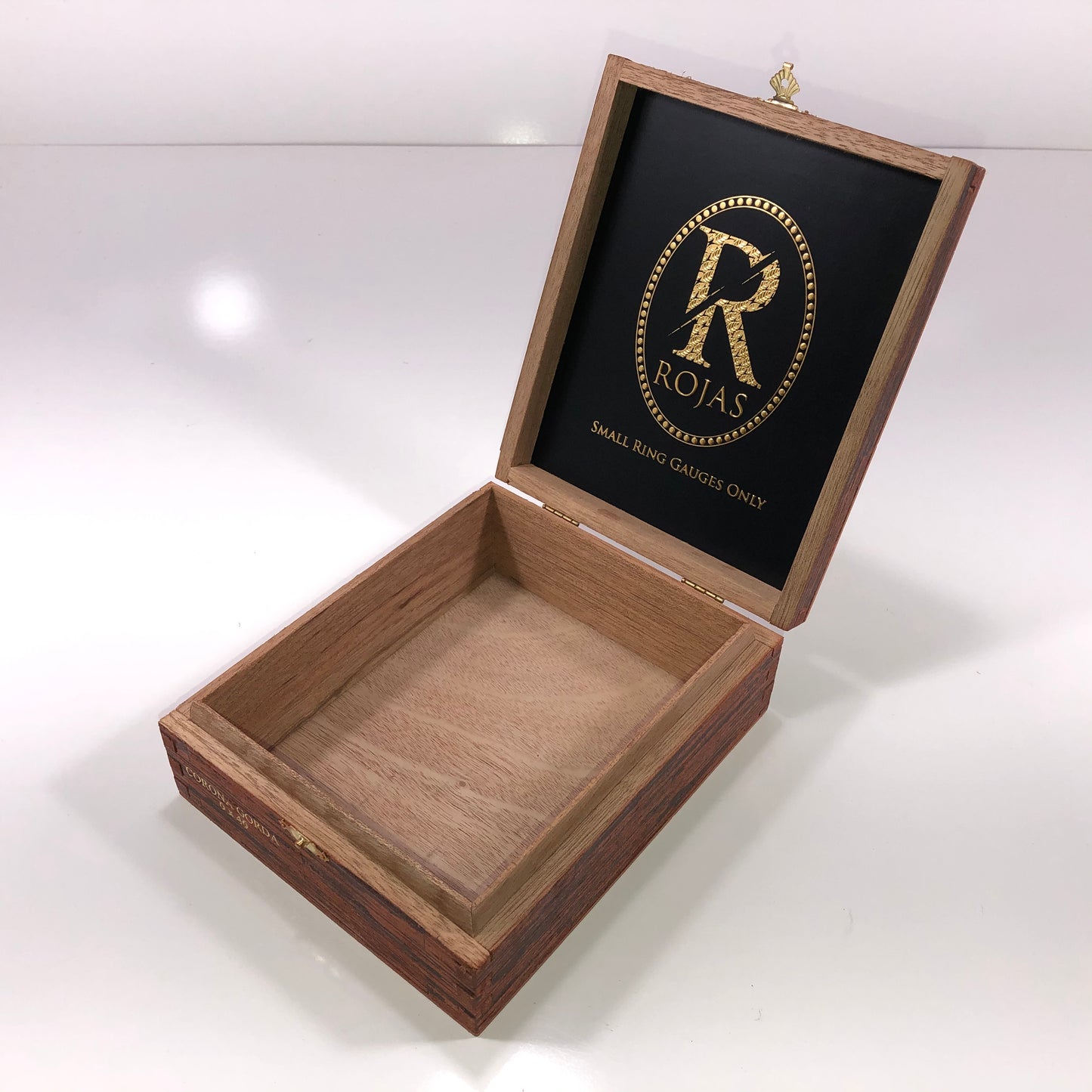 Rojas Corona Gorda Maduro Empty Wooden Cigar Box 6x7.25x2.5