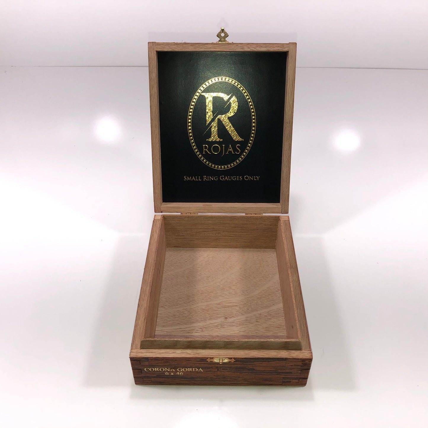 Rojas Corona Gorda Maduro Empty Wooden Cigar Box 6x7.25x2.5