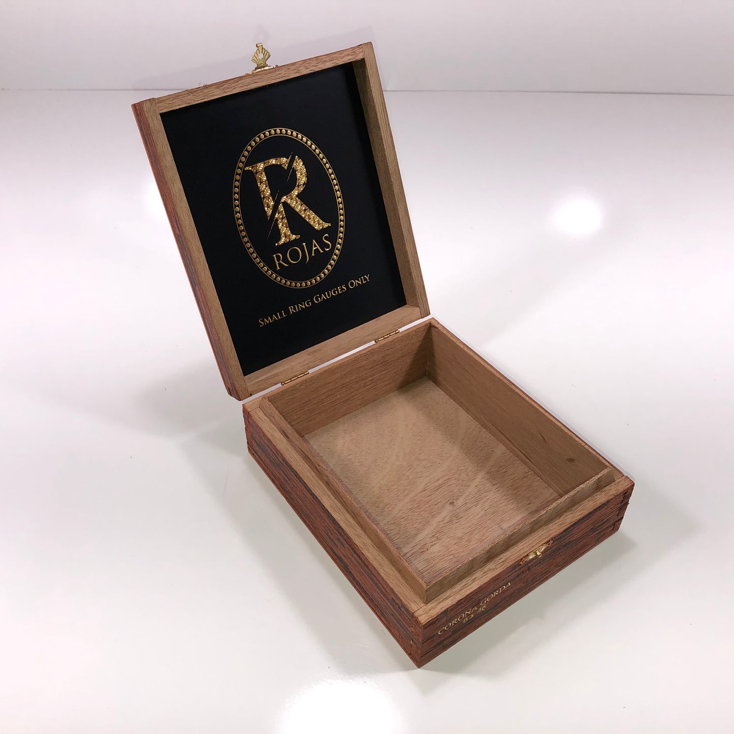 Rojas Corona Gorda Maduro Empty Wooden Cigar Box 6x7.25x2.5