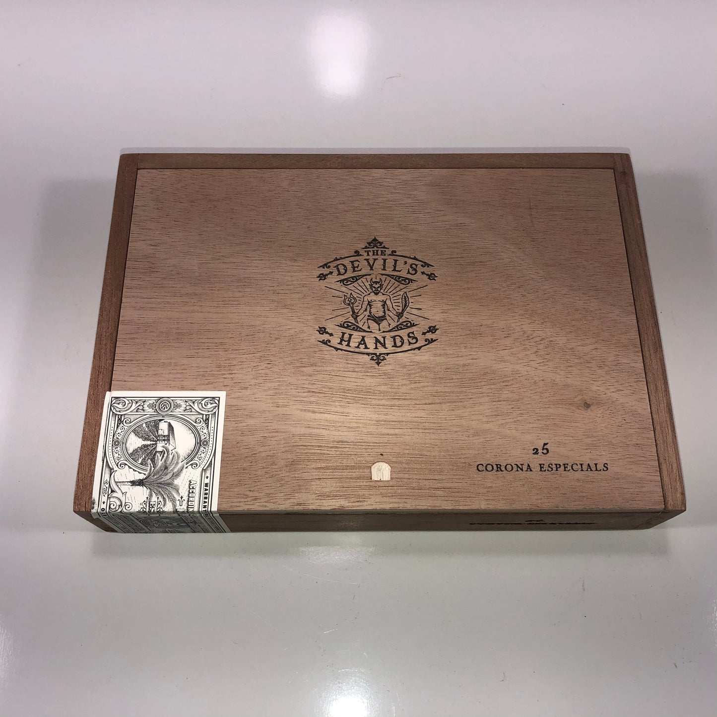 Warped Cigars Devil's Hands Empty Wooden Cigar Box 9.75x7x1.75