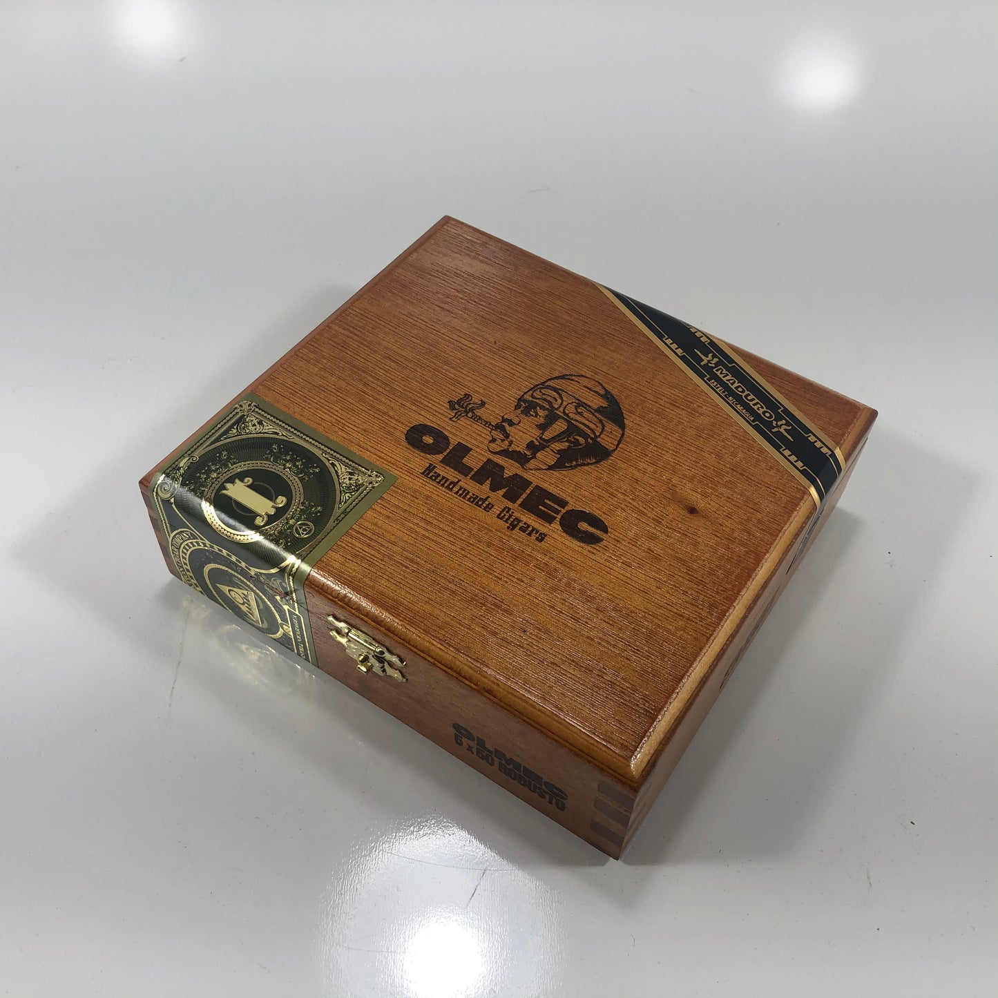 Olmec Robusto Empty Wooden Cigar Box 6.25x5.75x2 (1)