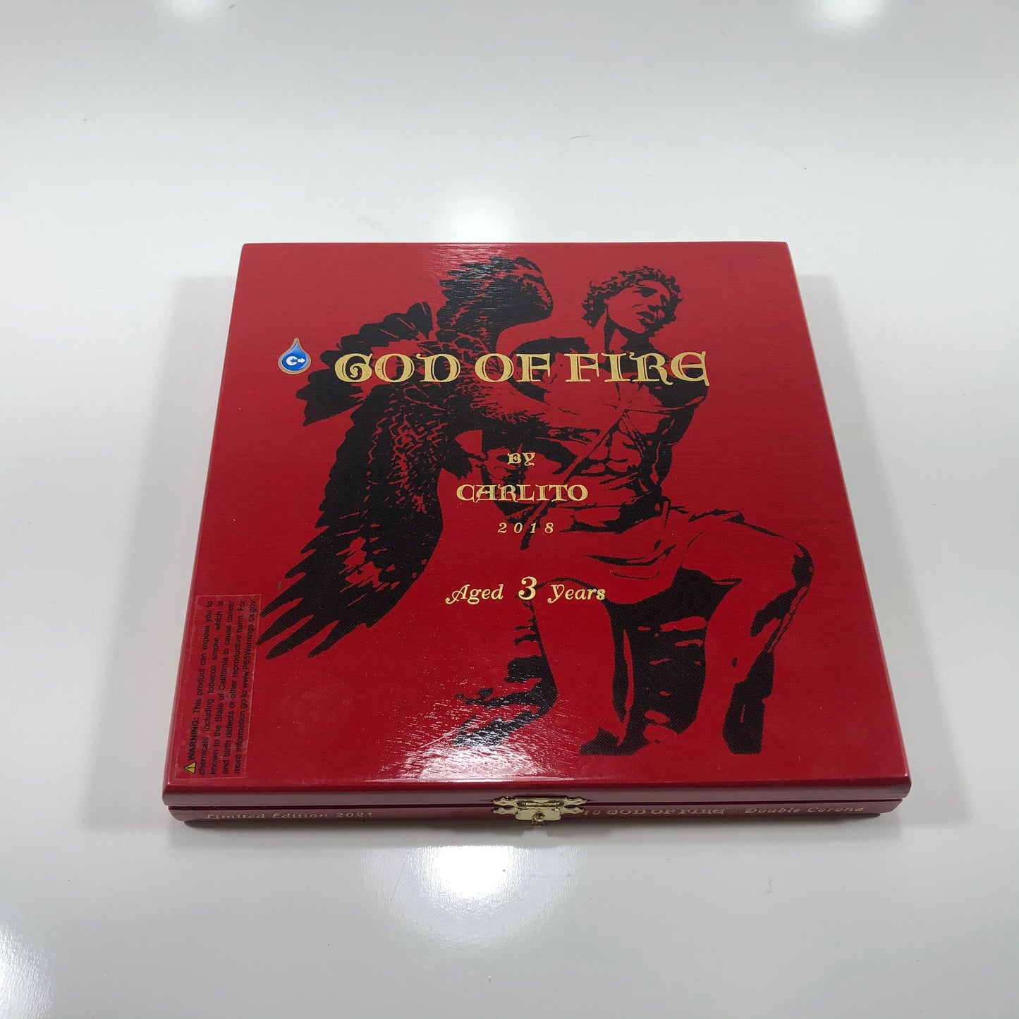 Arturo Fuente God Of Fire Double Corona Empty Wooden Cigar Box 8.25x8.5x1