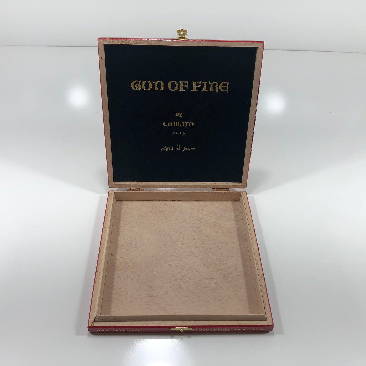 Arturo Fuente God Of Fire Double Corona Empty Wooden Cigar Box 8.25x8.5x1