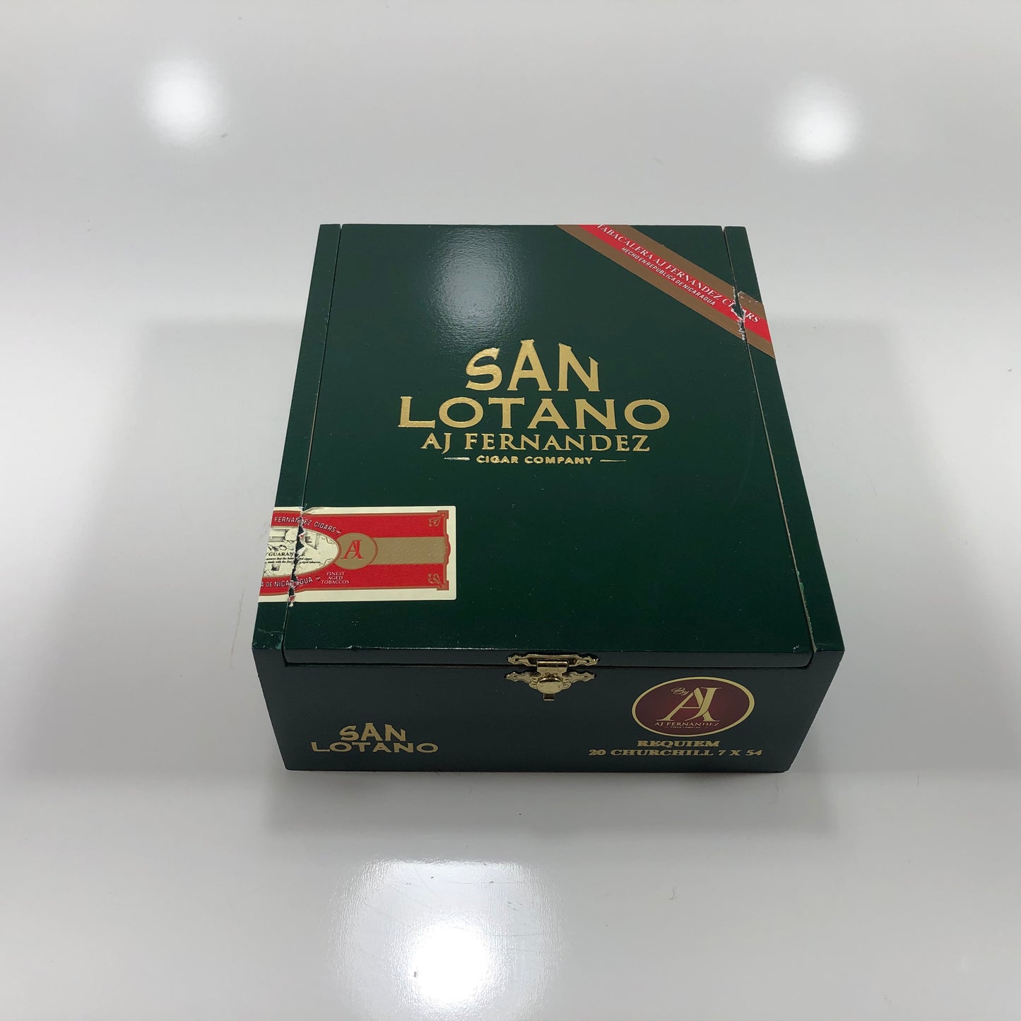 Aj Fernandez San Lotano Requiem Churchill Empty Wooden Cigar Box 6.75x8x3