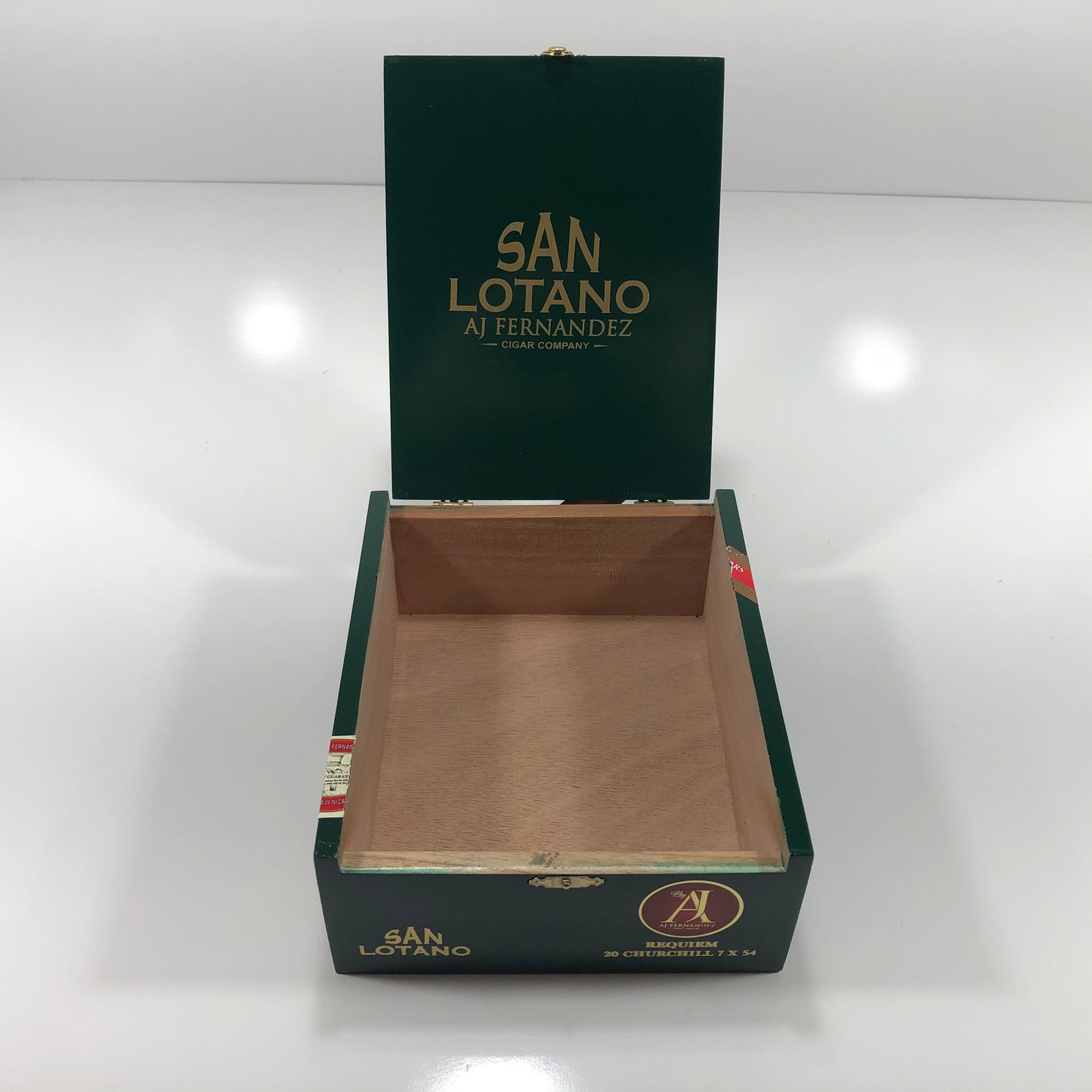 Aj Fernandez San Lotano Requiem Churchill Empty Wooden Cigar Box 6.75x8x3