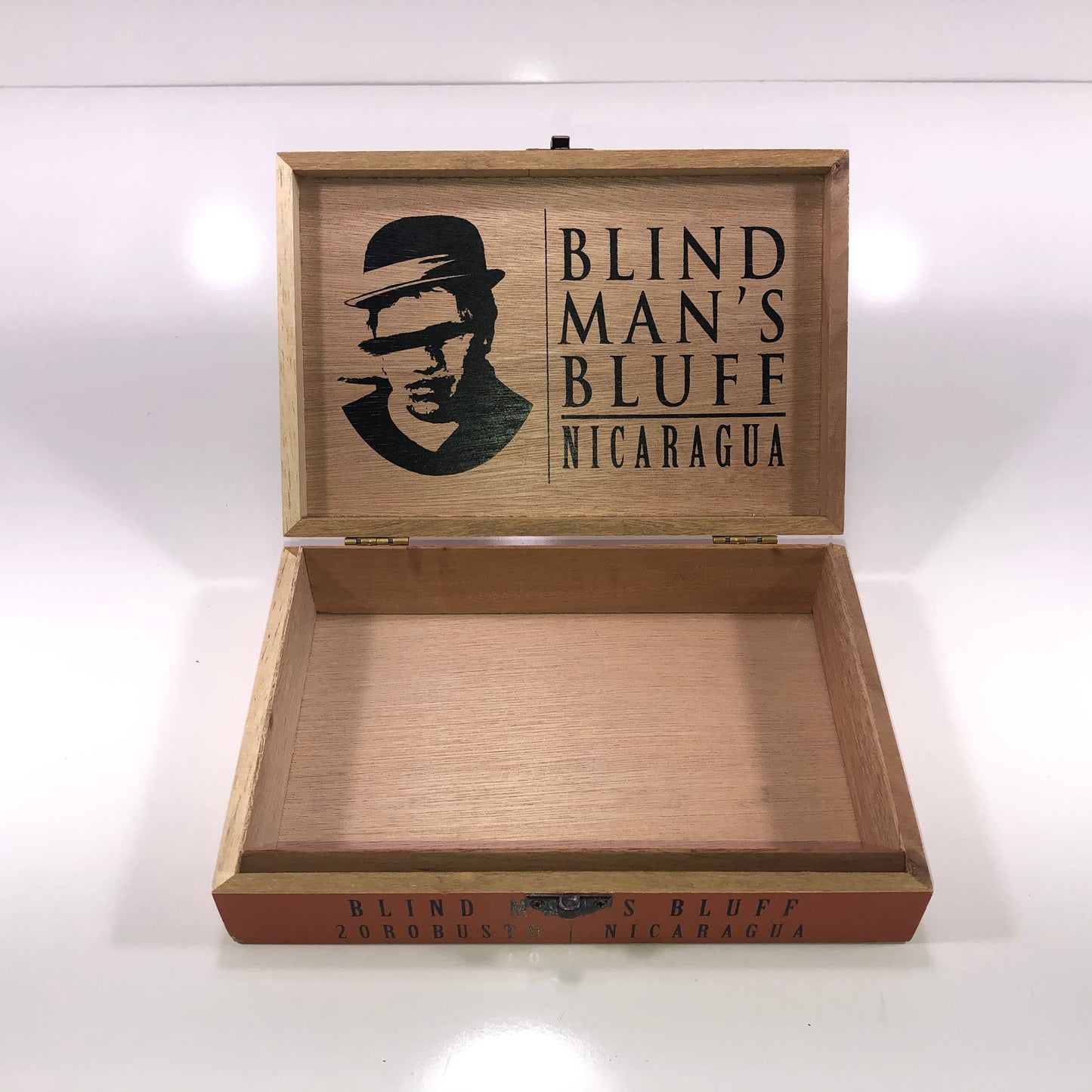 Blind Man’s Bluff Robusto Empty Wooden Cigar Box 8.75x6x2