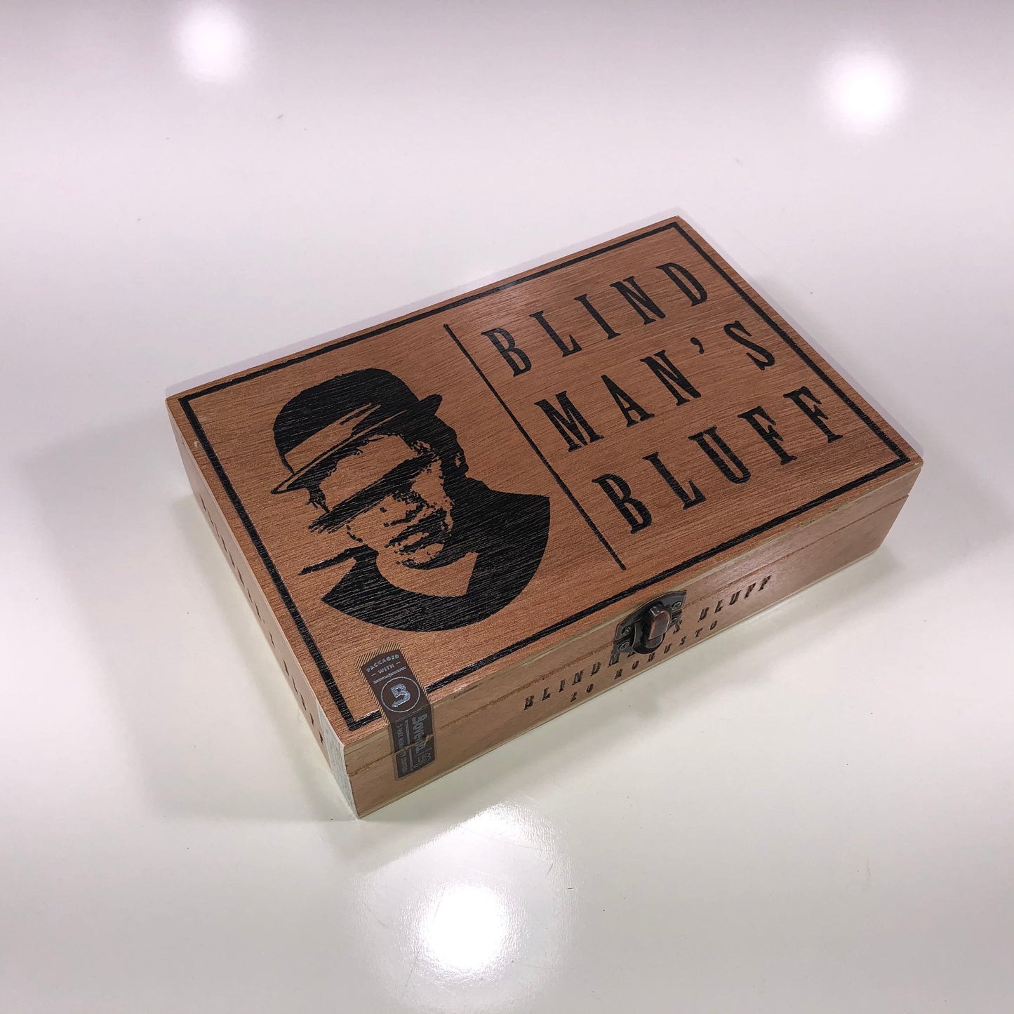 Blind Man’s Bluff Robusto Empty Wooden Cigar Box 8.75x6x2