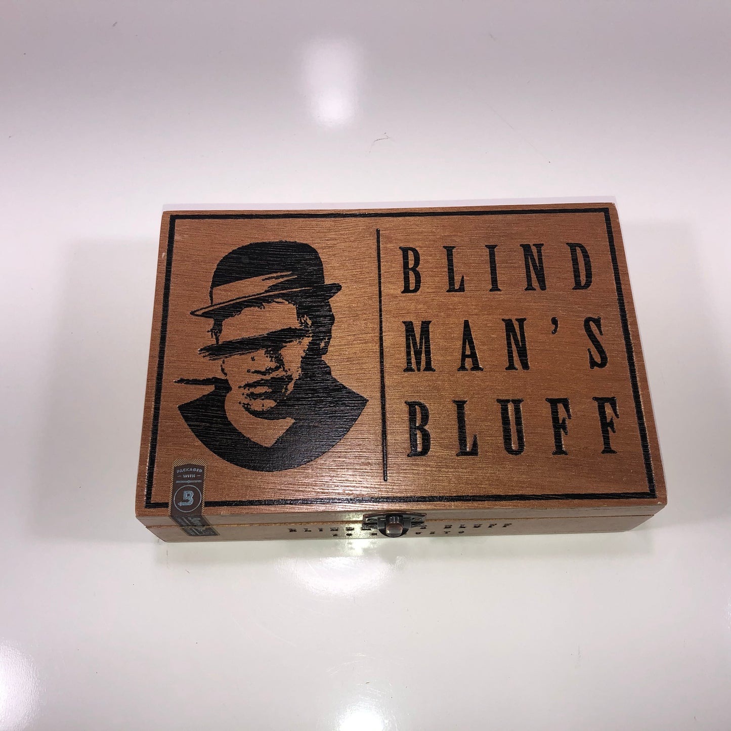 Blind Man’s Bluff Robusto Empty Wooden Cigar Box 8.75x6x2