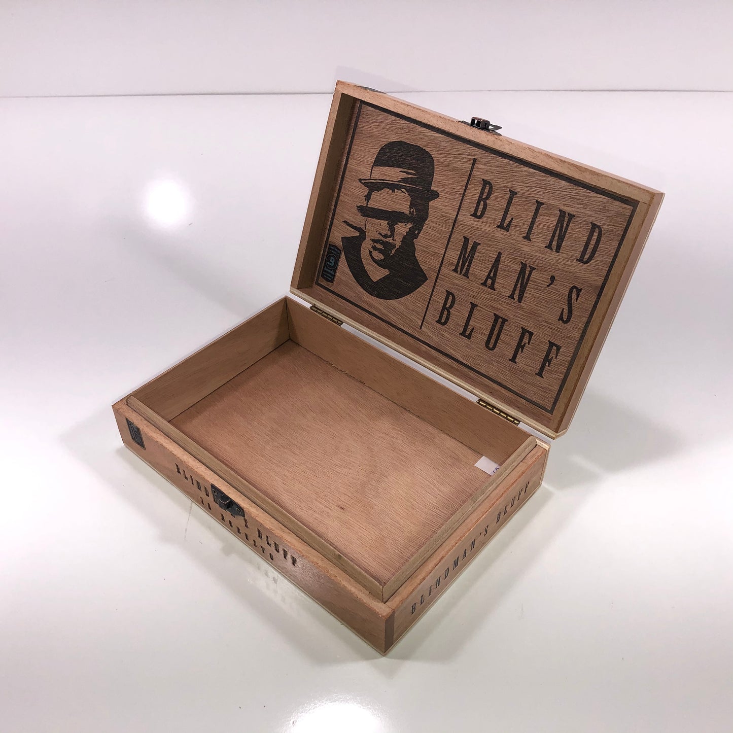 Blind Man’s Bluff Robusto Empty Wooden Cigar Box 8.75x6x2