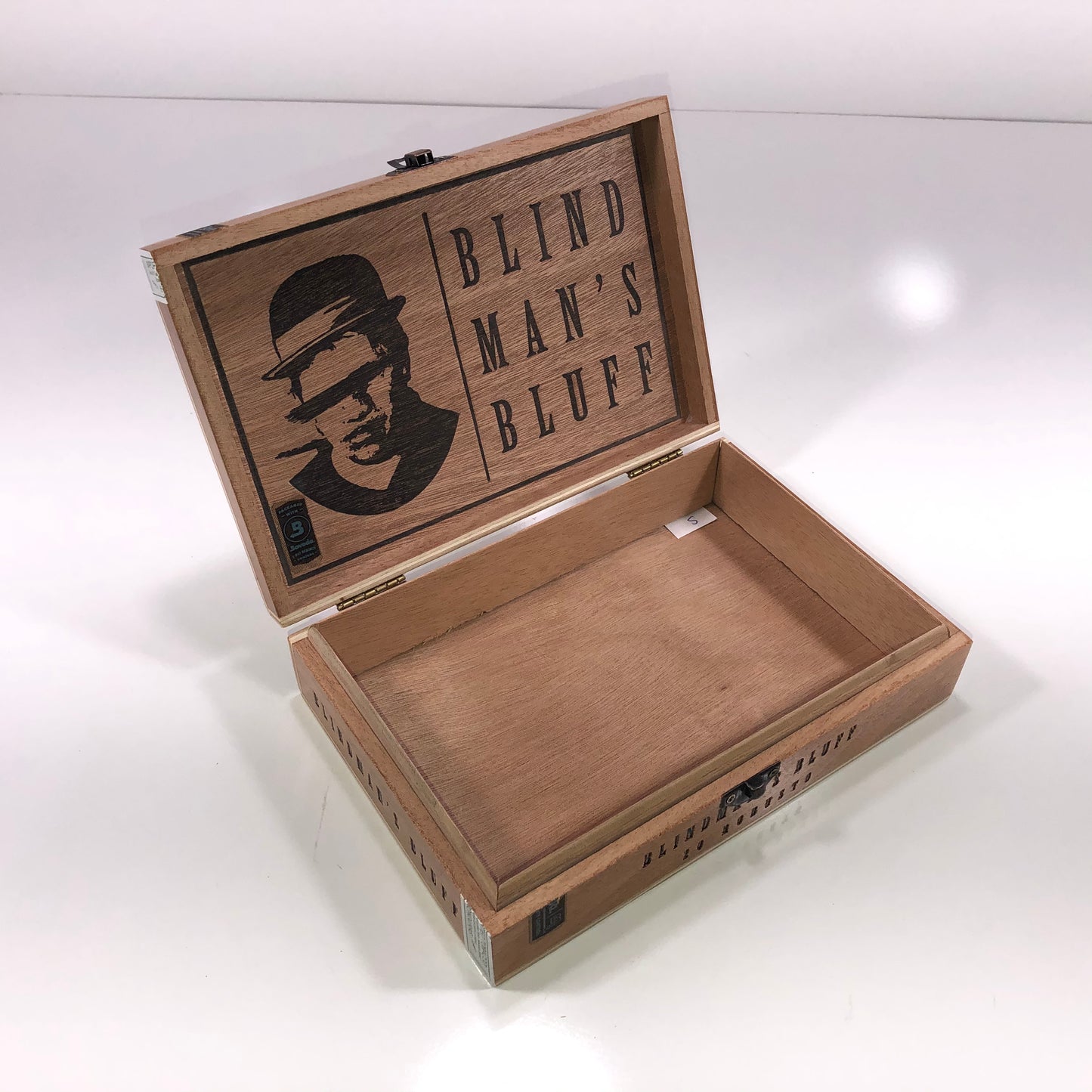 Blind Man’s Bluff Robusto Empty Wooden Cigar Box 8.75x6x2