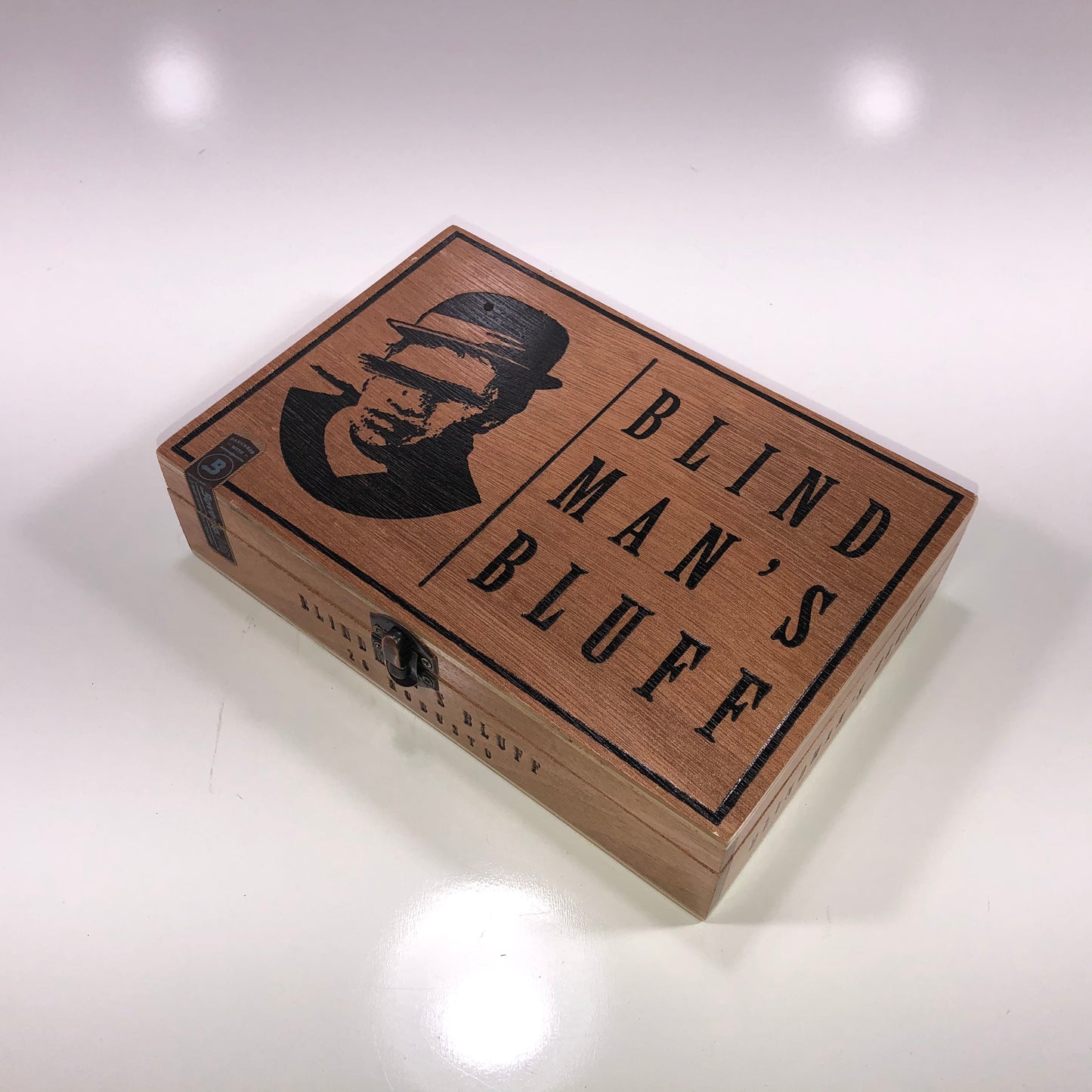 Blind Man’s Bluff Robusto Empty Wooden Cigar Box 8.75x6x2