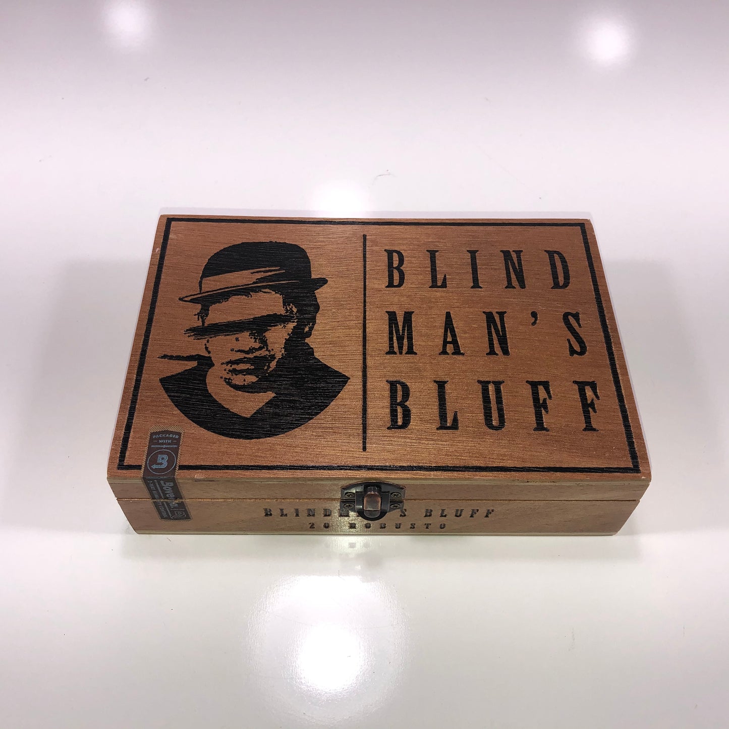 Blind Man’s Bluff Robusto Empty Wooden Cigar Box 8.75x6x2