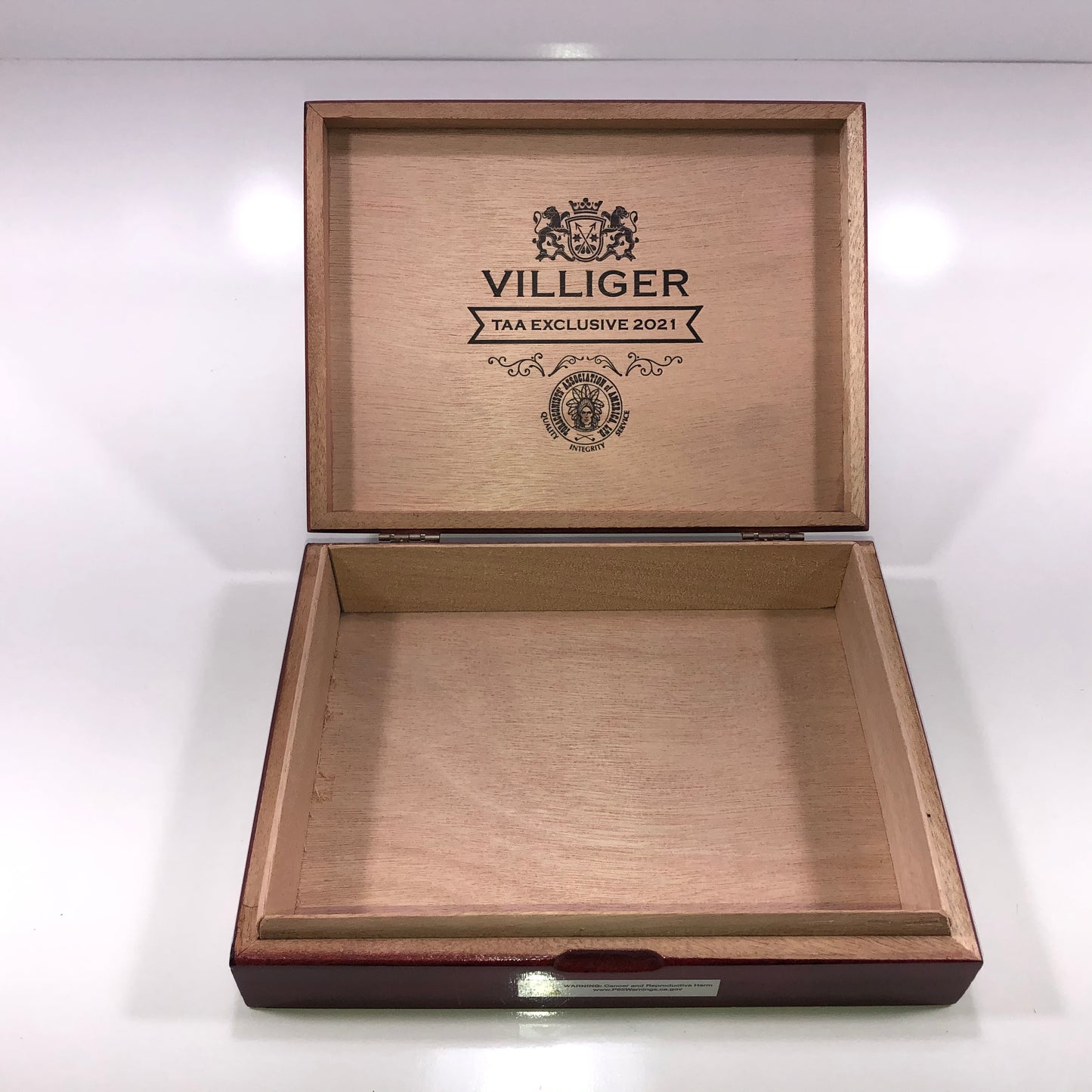 Villiger TAA Exclusive 2021 Empty Wooden Cigar Box 9.25x7x2