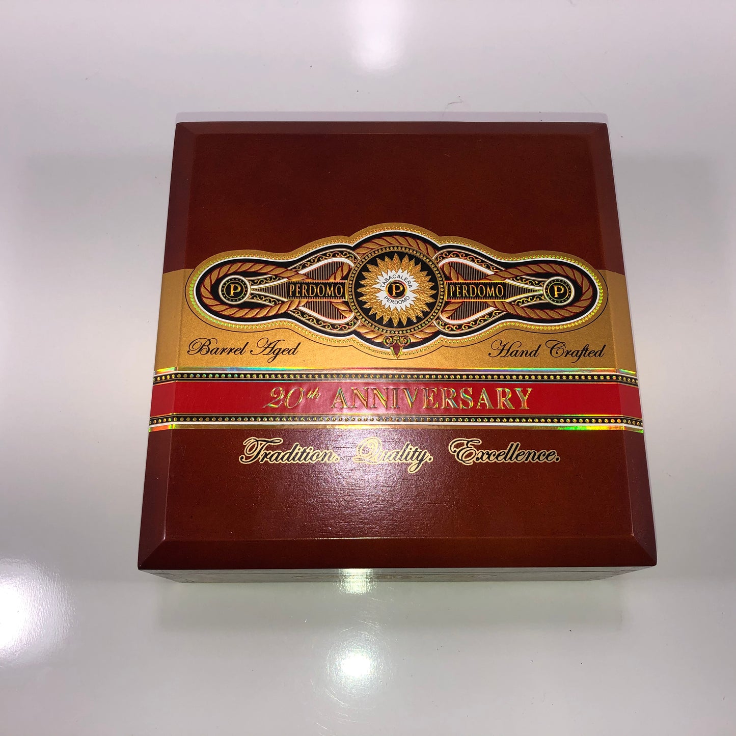 Perdomo 20th Anniversary Connecticut Churchill Empty Wooden Cigar Box 8x8x3.5