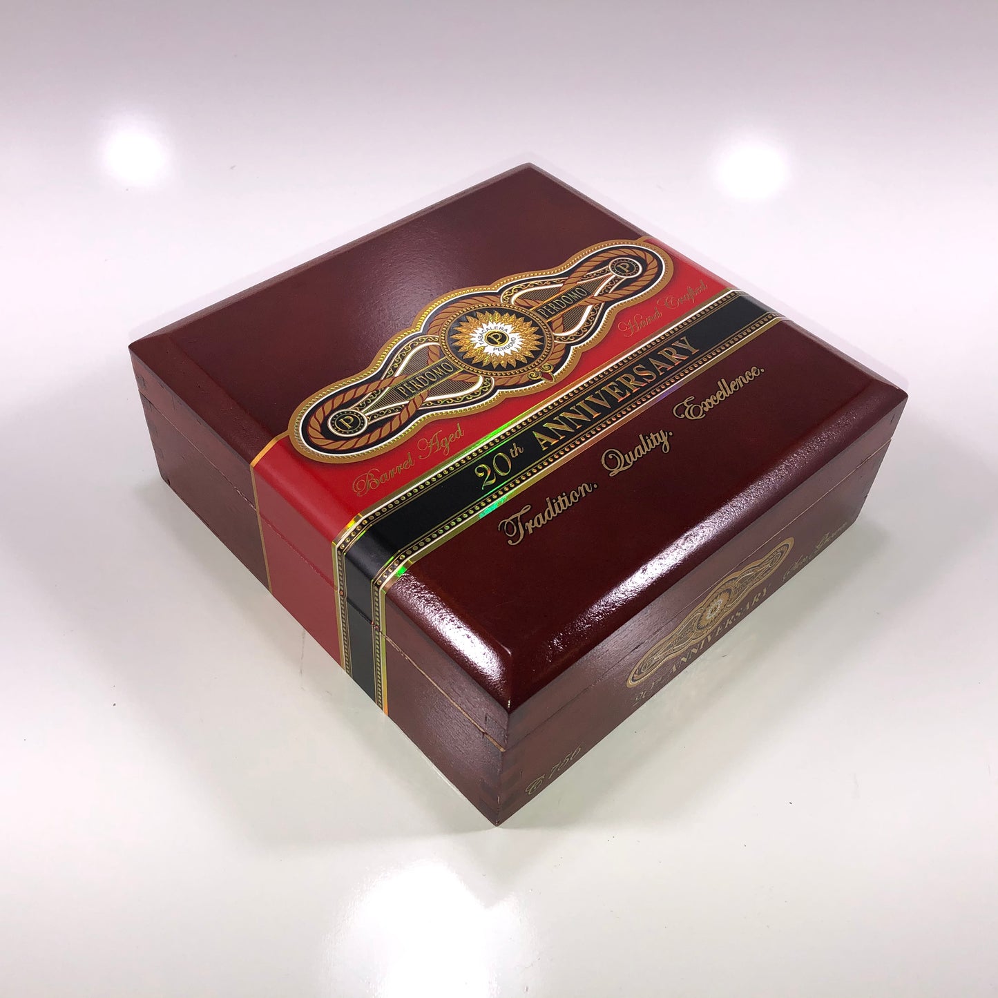 Perdomo 20th Anniversary Sun Grown Churchill Empty Wooden Cigar Box 8x8x3