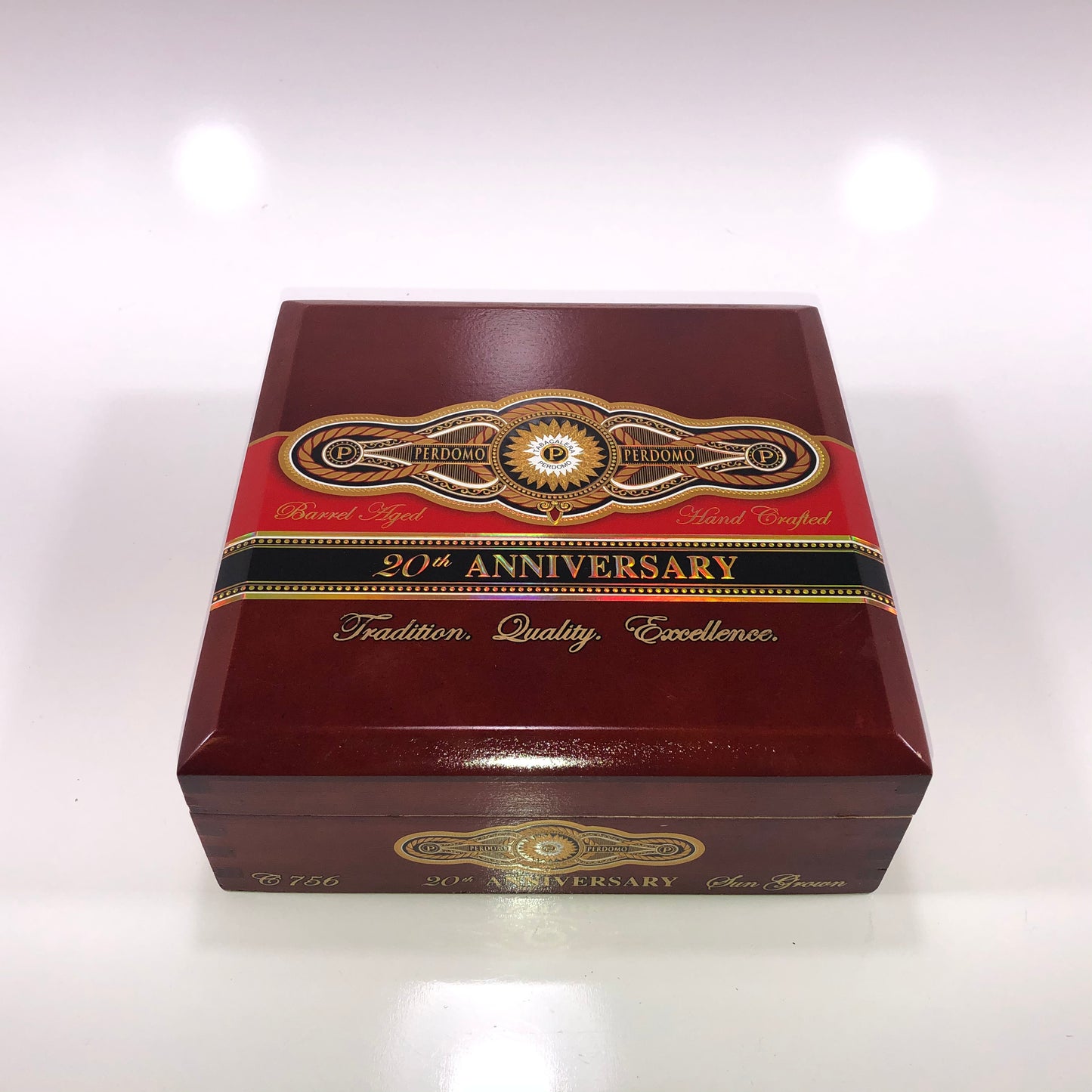 Perdomo 20th Anniversary Sun Grown Churchill Empty Wooden Cigar Box 8x8x3