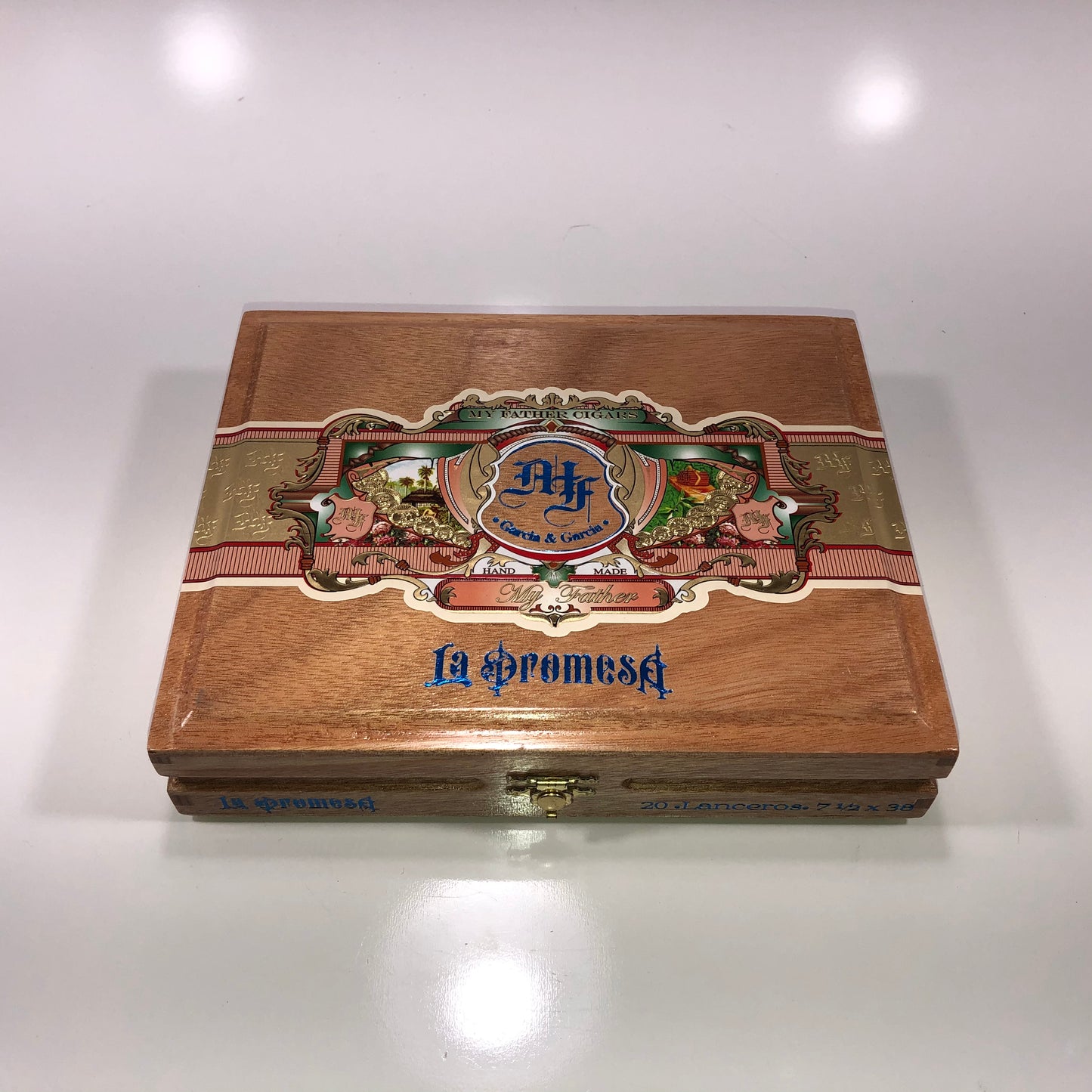 My Father Cigars La Promesa Lancero Empty Wooden Cigar Box 8.5x7x1.75