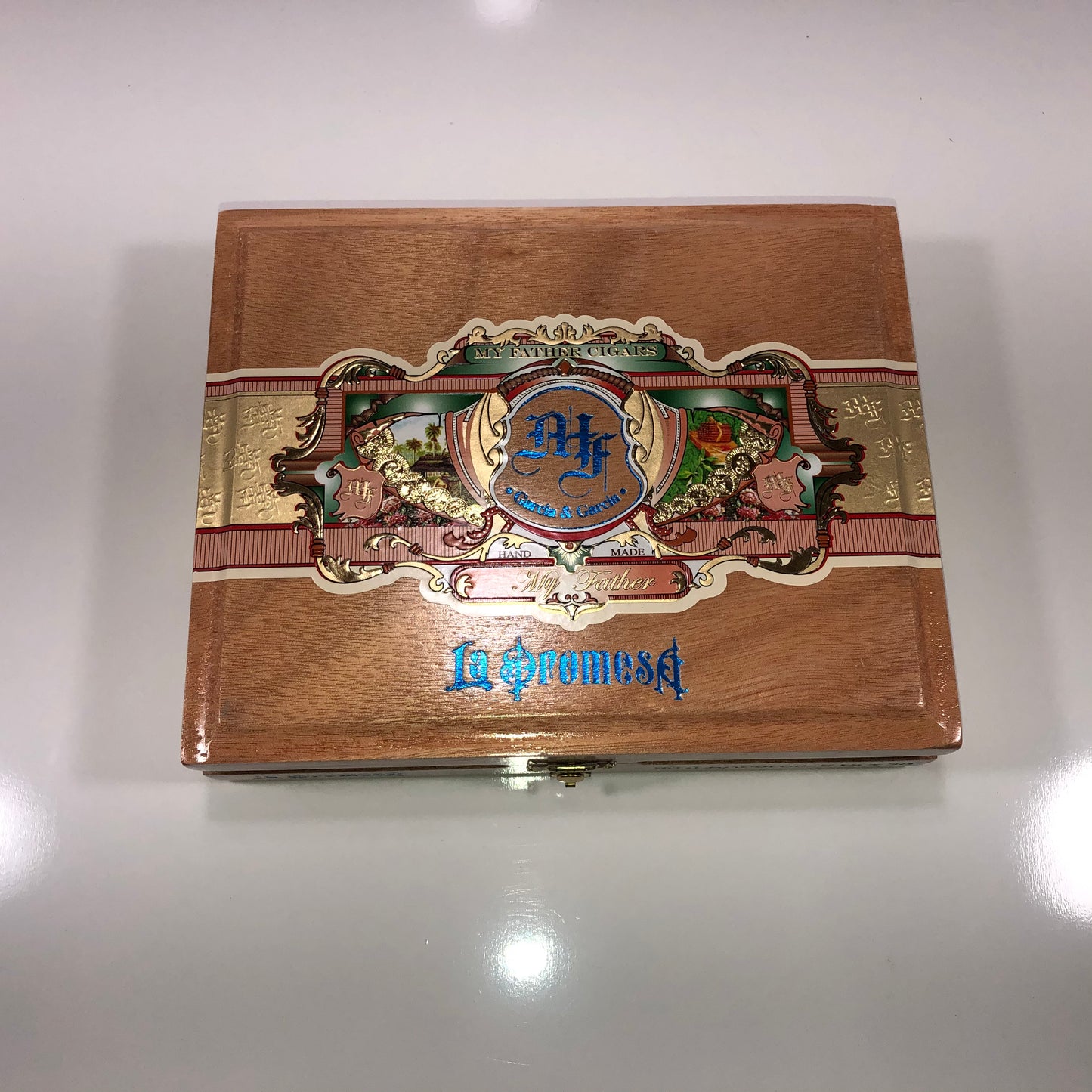 My Father Cigars La Promesa Lancero Empty Wooden Cigar Box 8.5x7x1.75