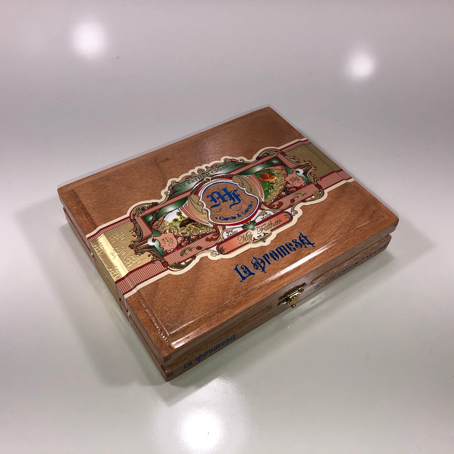 My Father Cigars La Promesa Lancero Empty Wooden Cigar Box 8.5x7x1.75