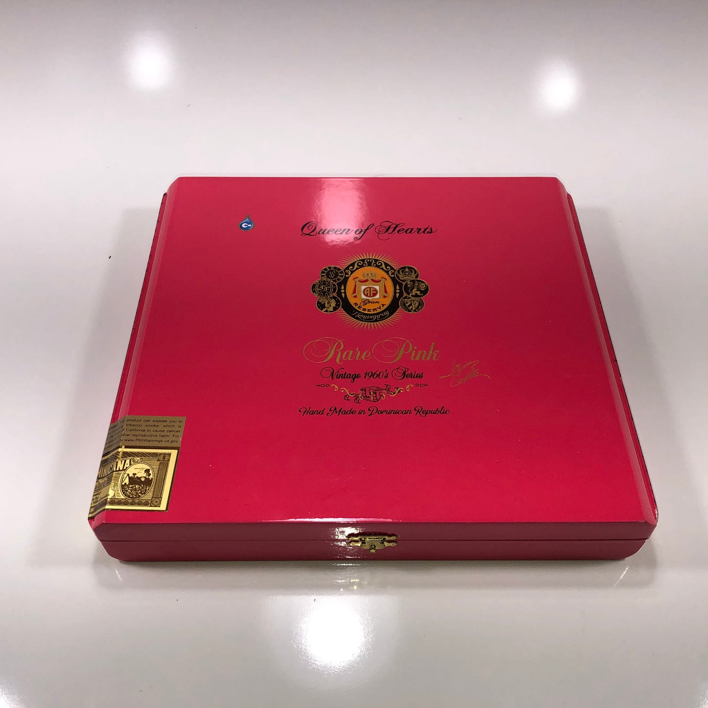 Arturo Fuente Opus X Rare Pink Queen of Hearts Empty Wooden Cigar Box 11.5x10.75x2