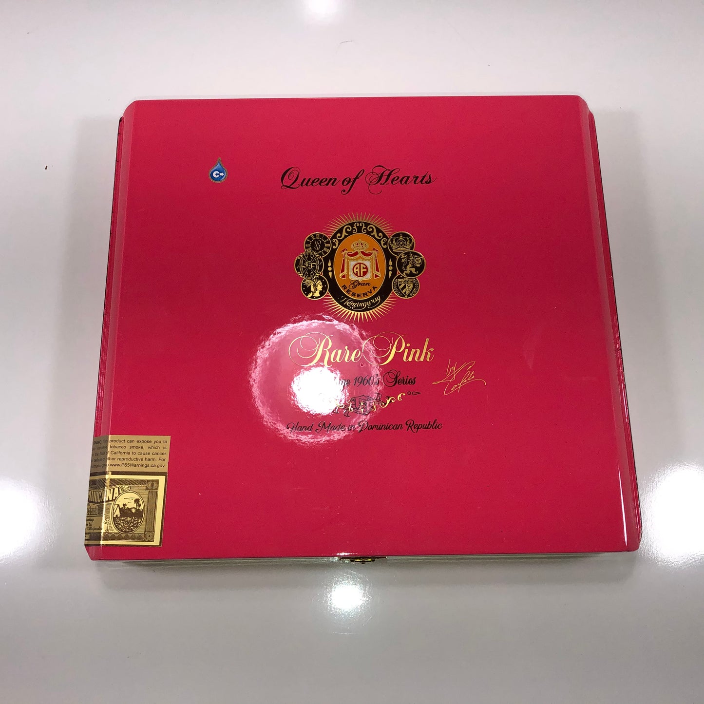 Arturo Fuente Opus X Rare Pink Queen of Hearts Empty Wooden Cigar Box 11.5x10.75x2