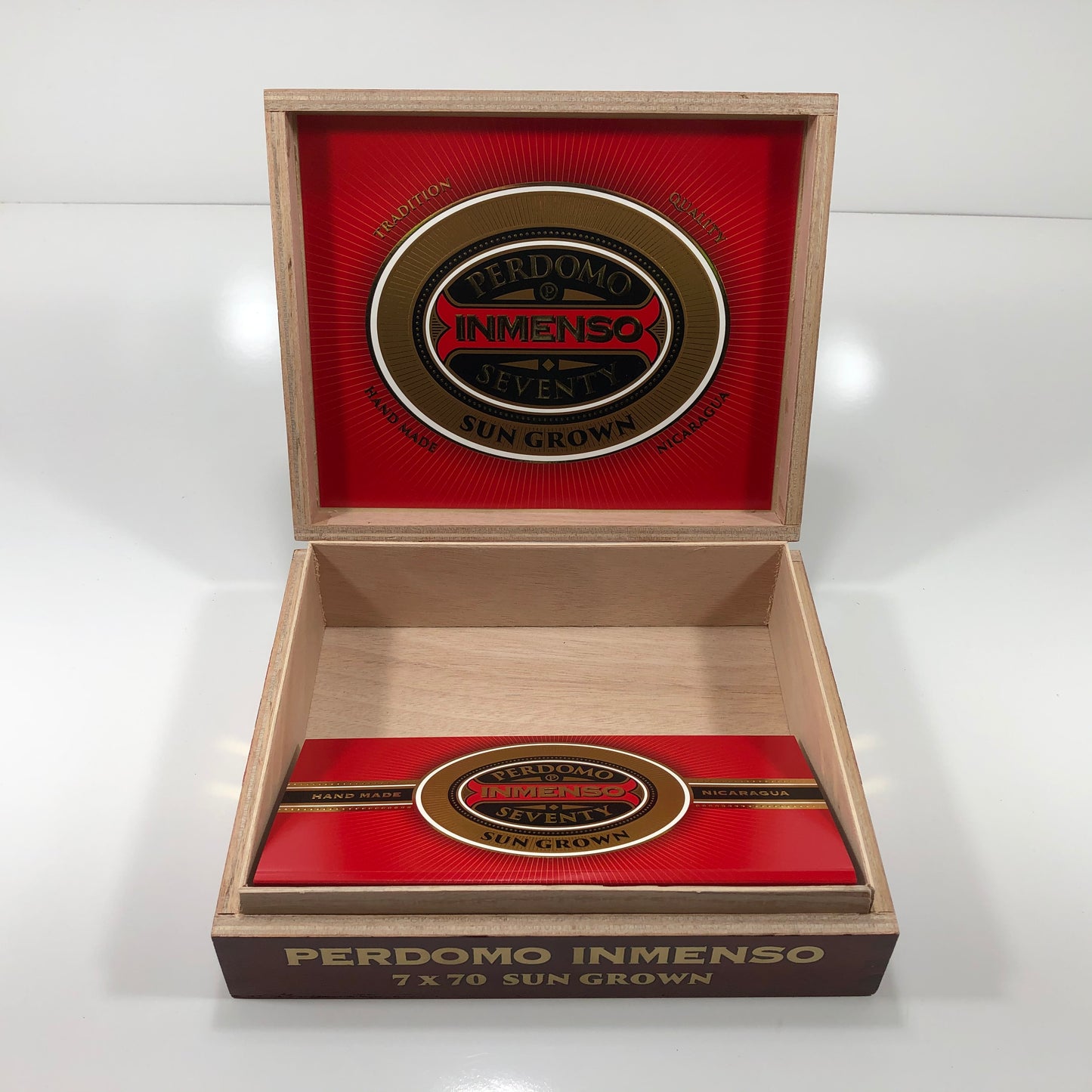 Perdomo Inmenso 7x70 Sungrown Empty Wooden Cigar Box 9.75x8x2.75