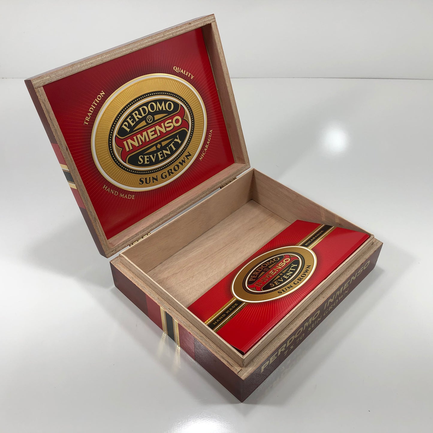 Perdomo Inmenso 7x70 Sungrown Empty Wooden Cigar Box 9.75x8x2.75