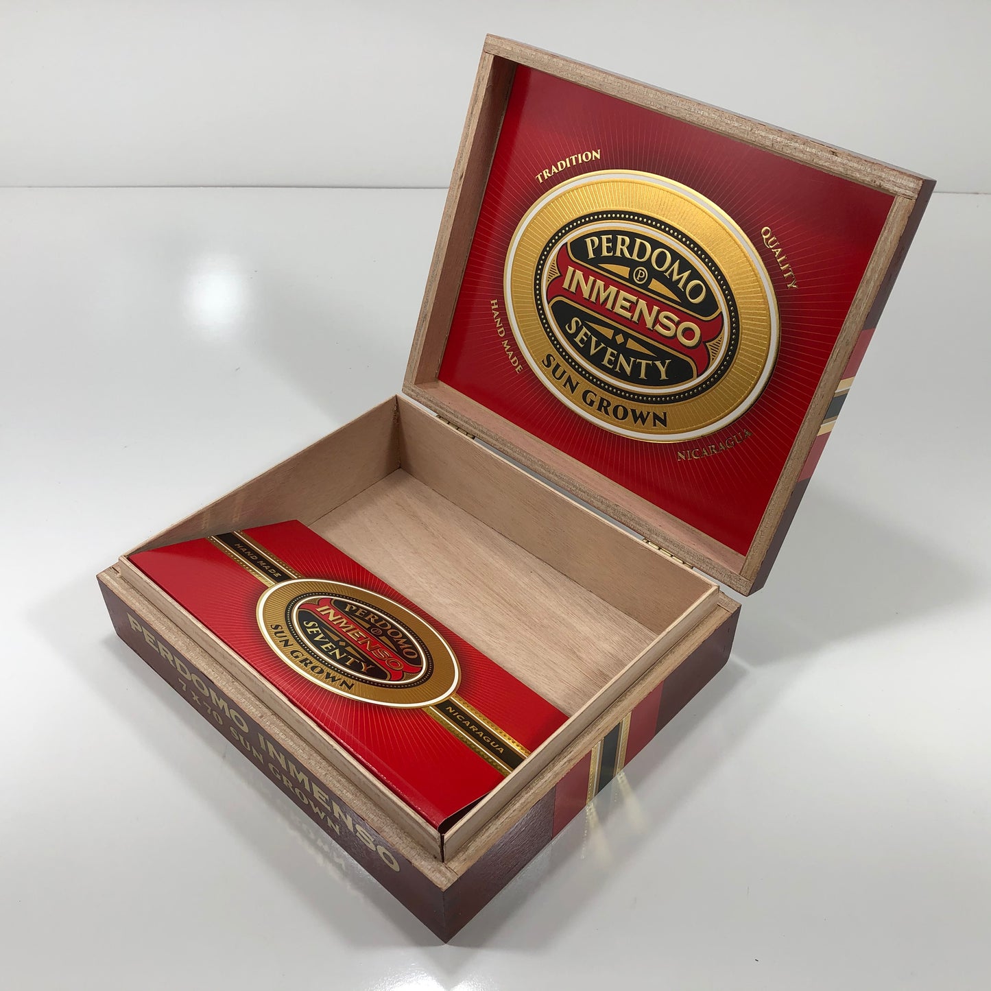 Perdomo Inmenso 7x70 Sungrown Empty Wooden Cigar Box 9.75x8x2.75