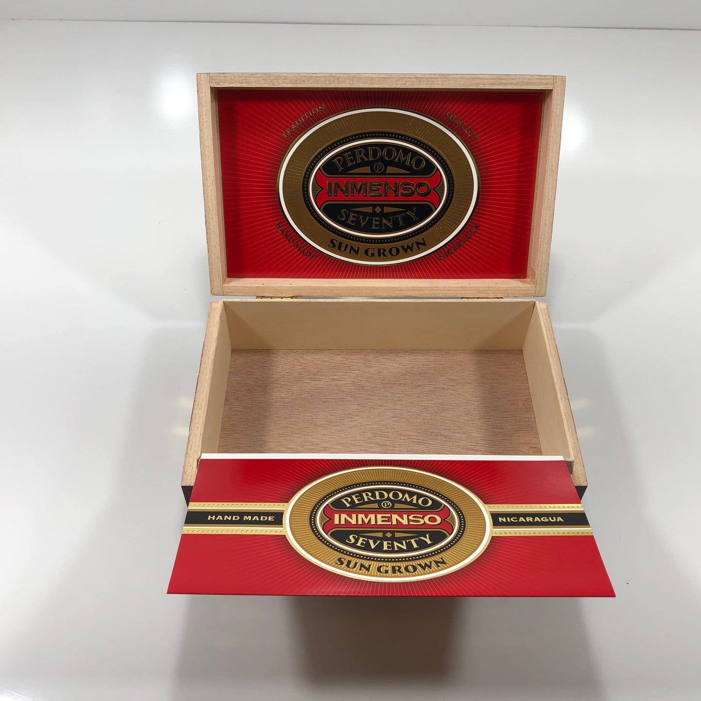 Perdomo Inmenso 5x70 Sungrown Empty Wooden Cigar Box 9.75x6x2.75