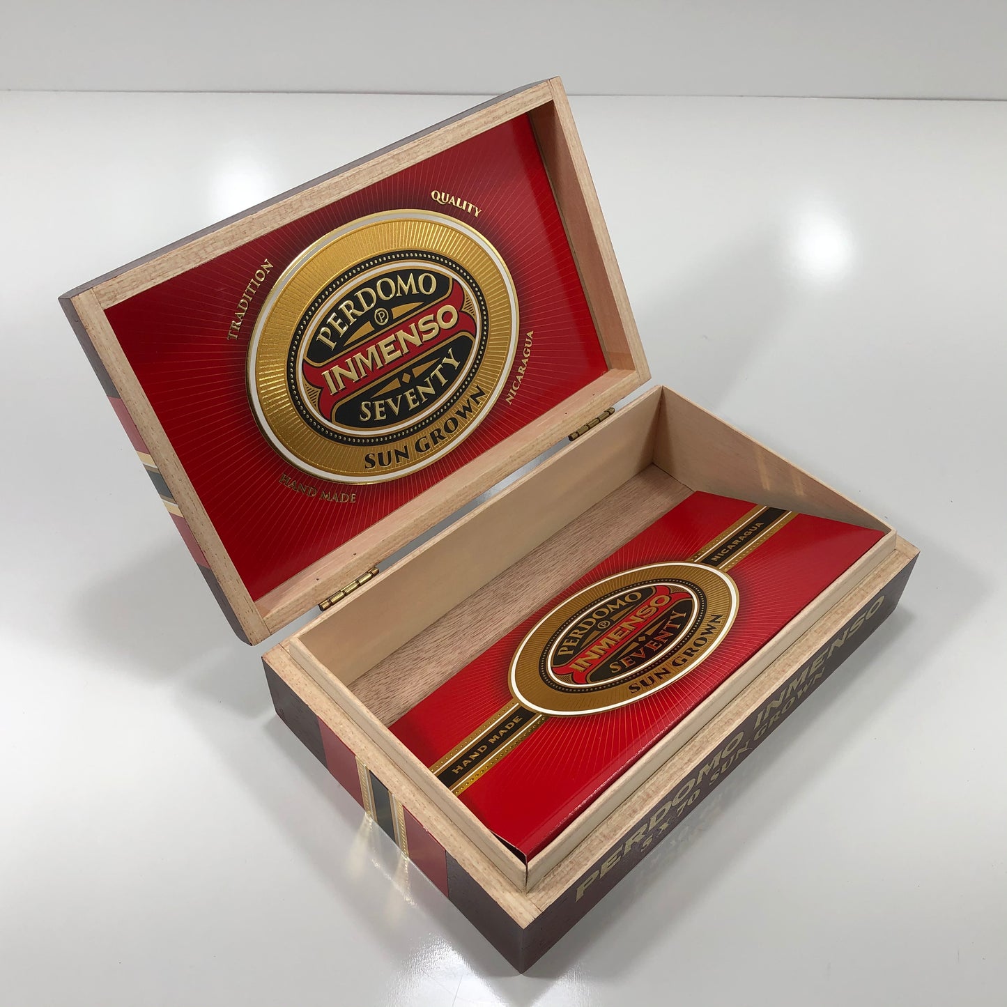 Perdomo Inmenso 5x70 Sungrown Empty Wooden Cigar Box 9.75x6x2.75