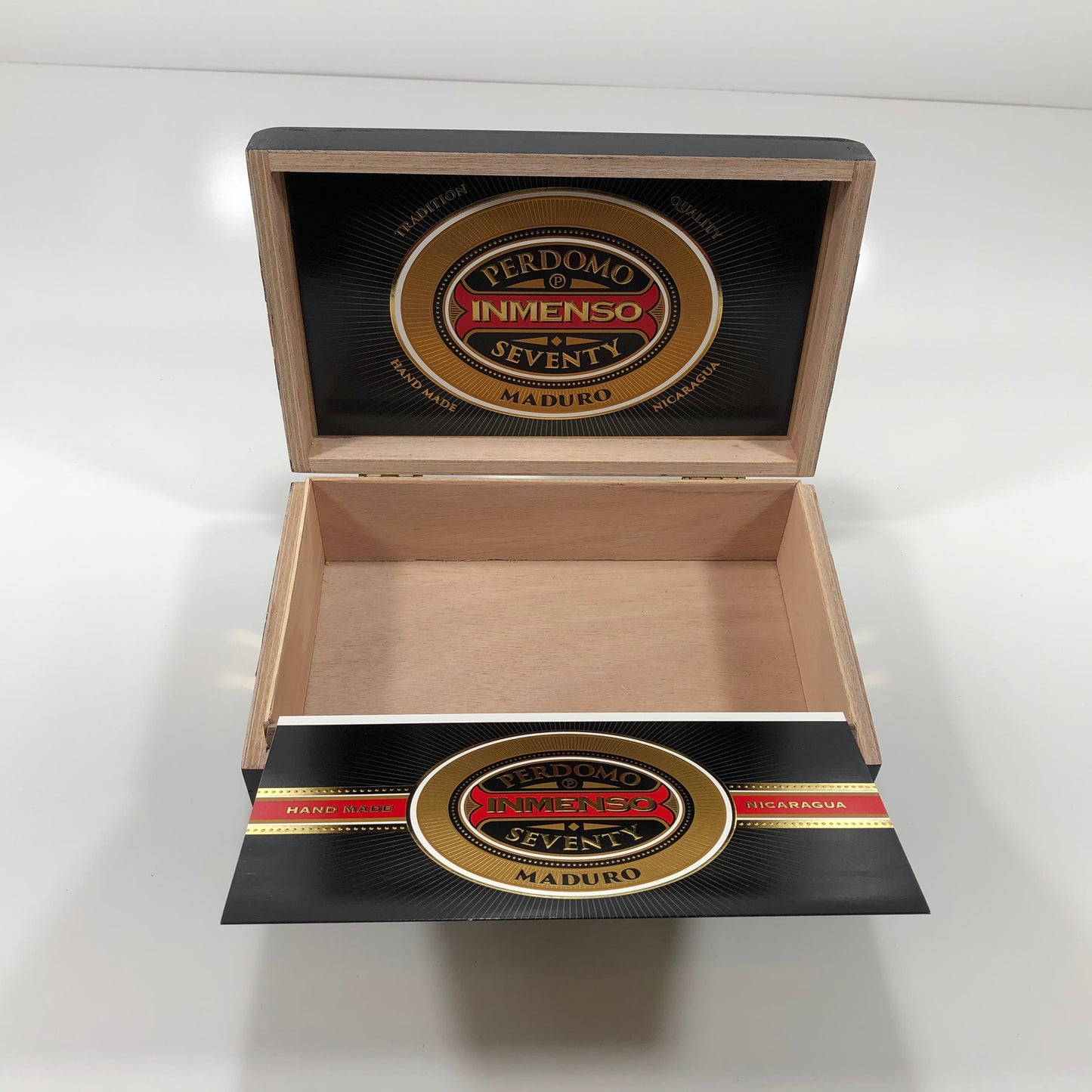 Perdomo Inmenso 5x70 Maduro Empty Wooden Cigar Box 9.75x6x2.75