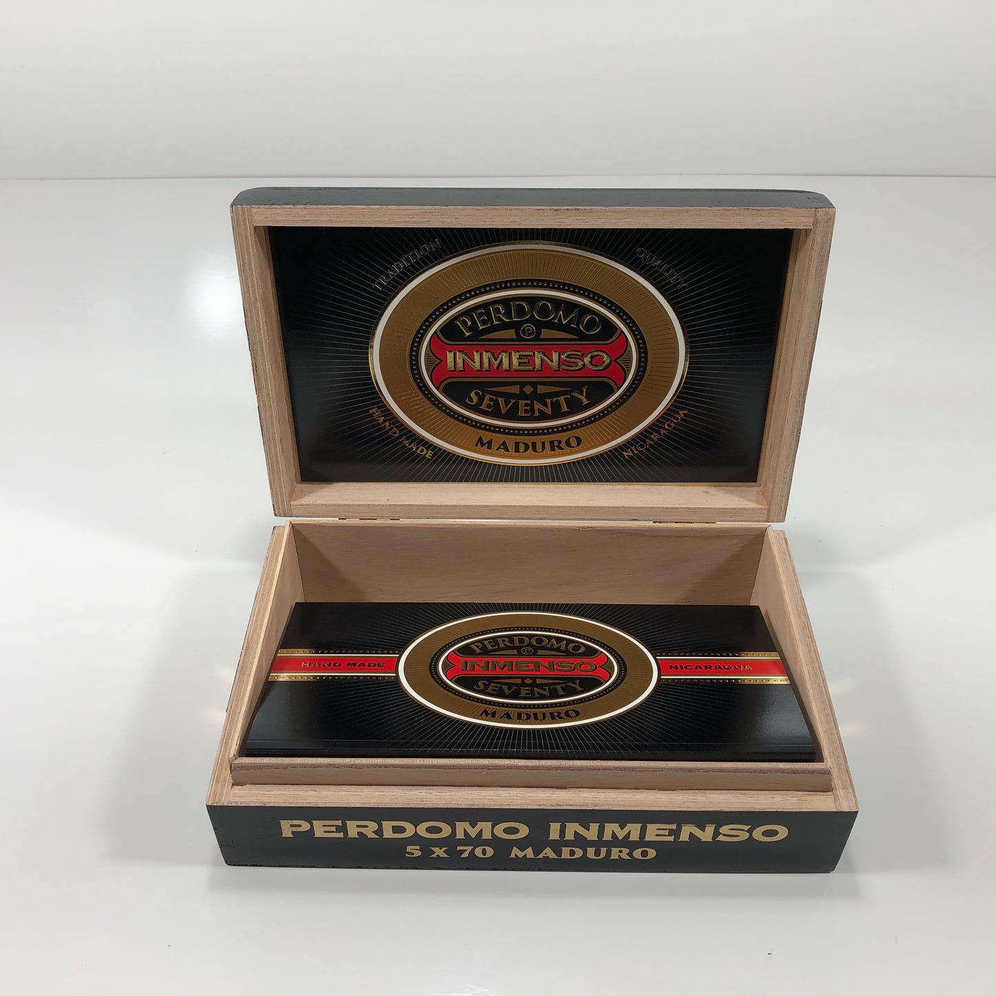 Perdomo Inmenso 5x70 Maduro Empty Wooden Cigar Box 9.75x6x2.75