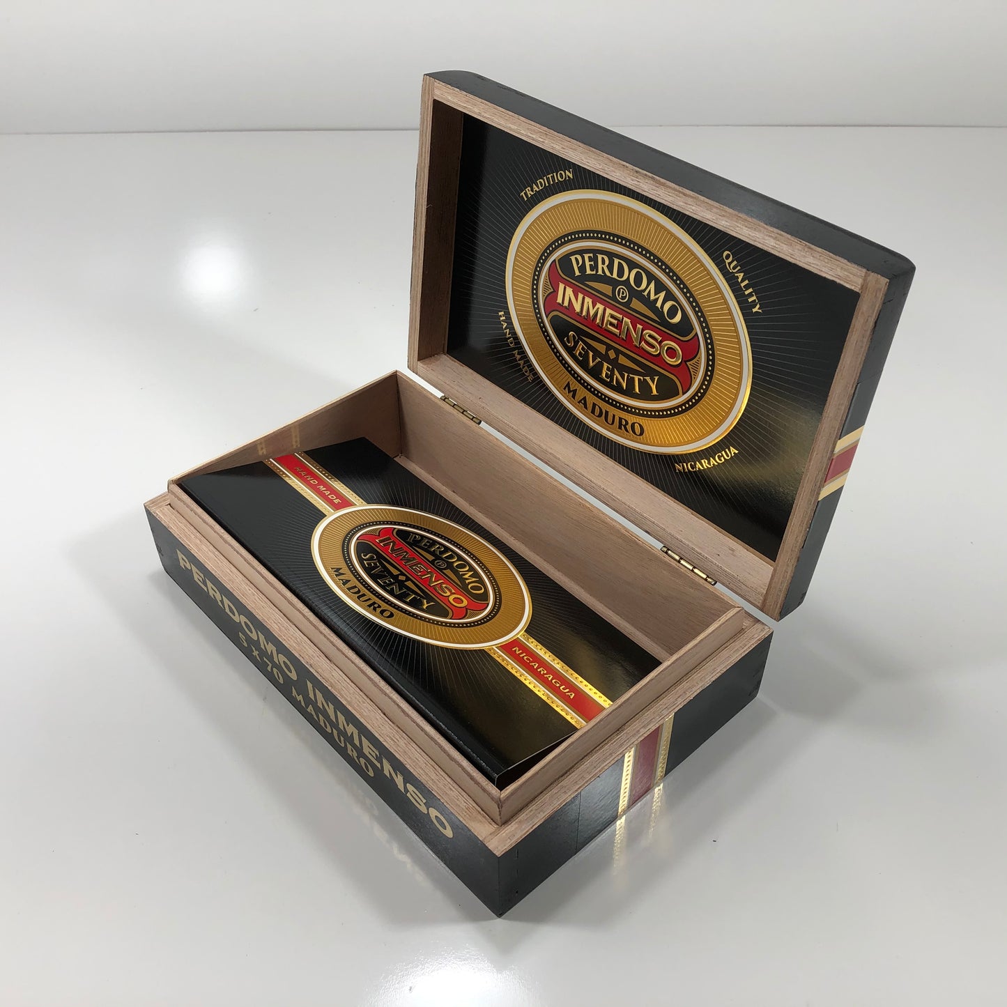 Perdomo Inmenso 5x70 Maduro Empty Wooden Cigar Box 9.75x6x2.75