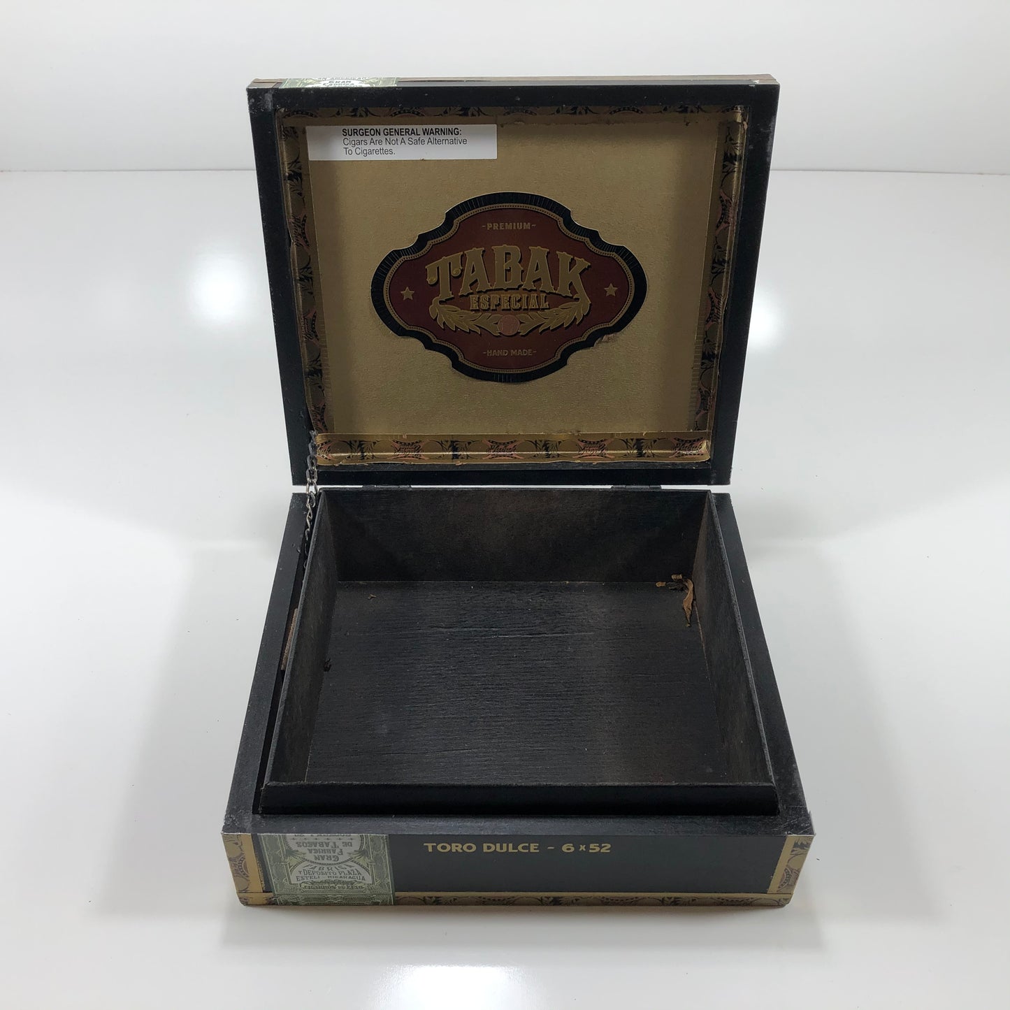 Tabak Especial Toro Empty Wooden Cigar Box 9.25x8x3