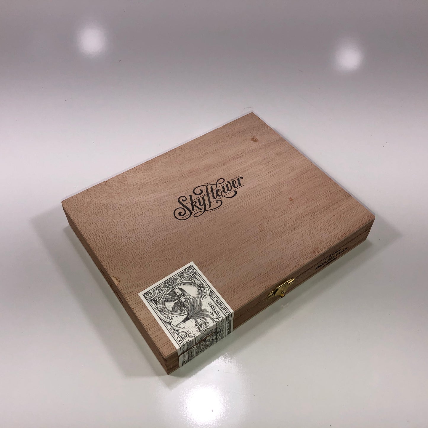 Warped Cigars Skyflower Empty Wooden Cigar Box 8.5x7x1.25