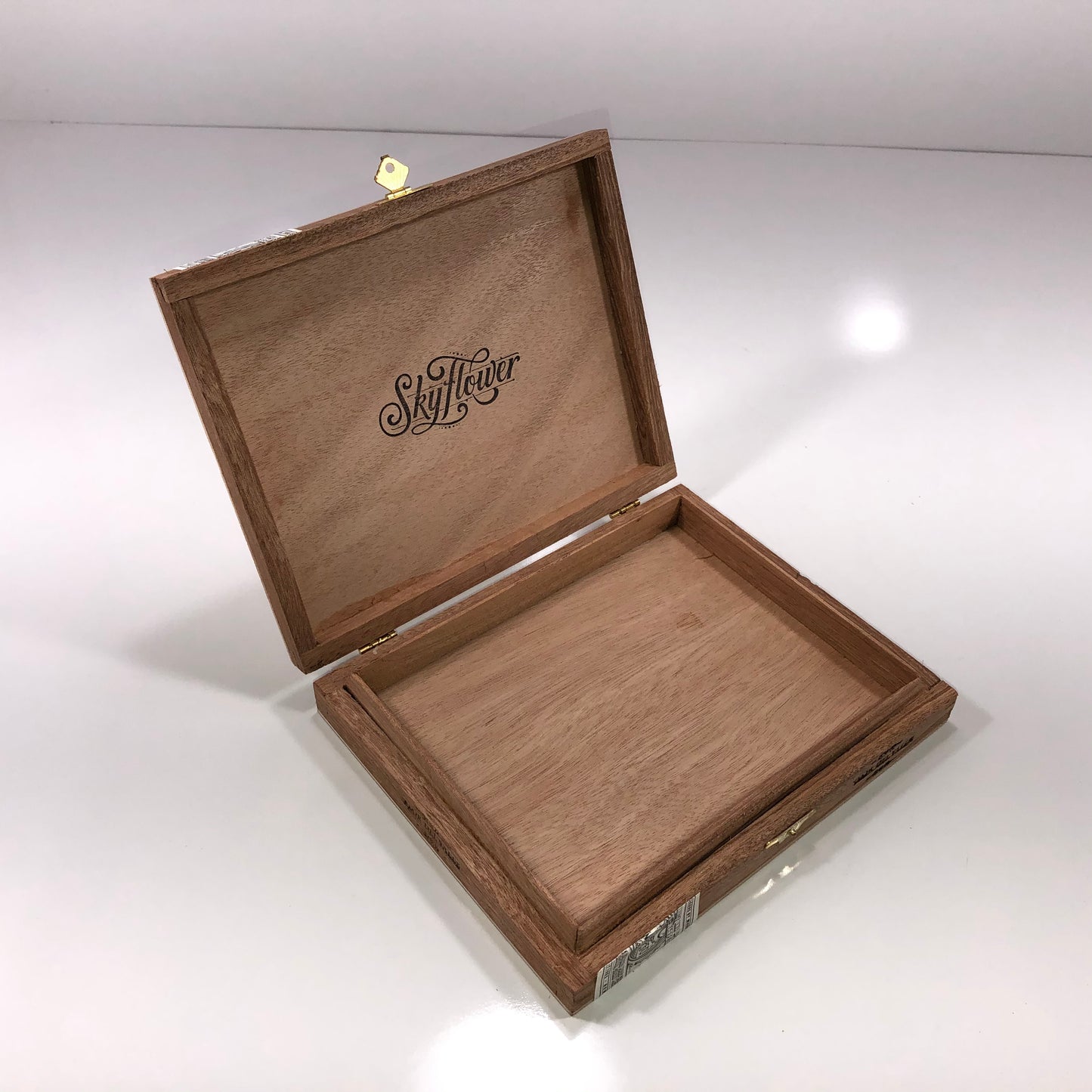 Warped Cigars Skyflower Empty Wooden Cigar Box 8.5x7x1.25