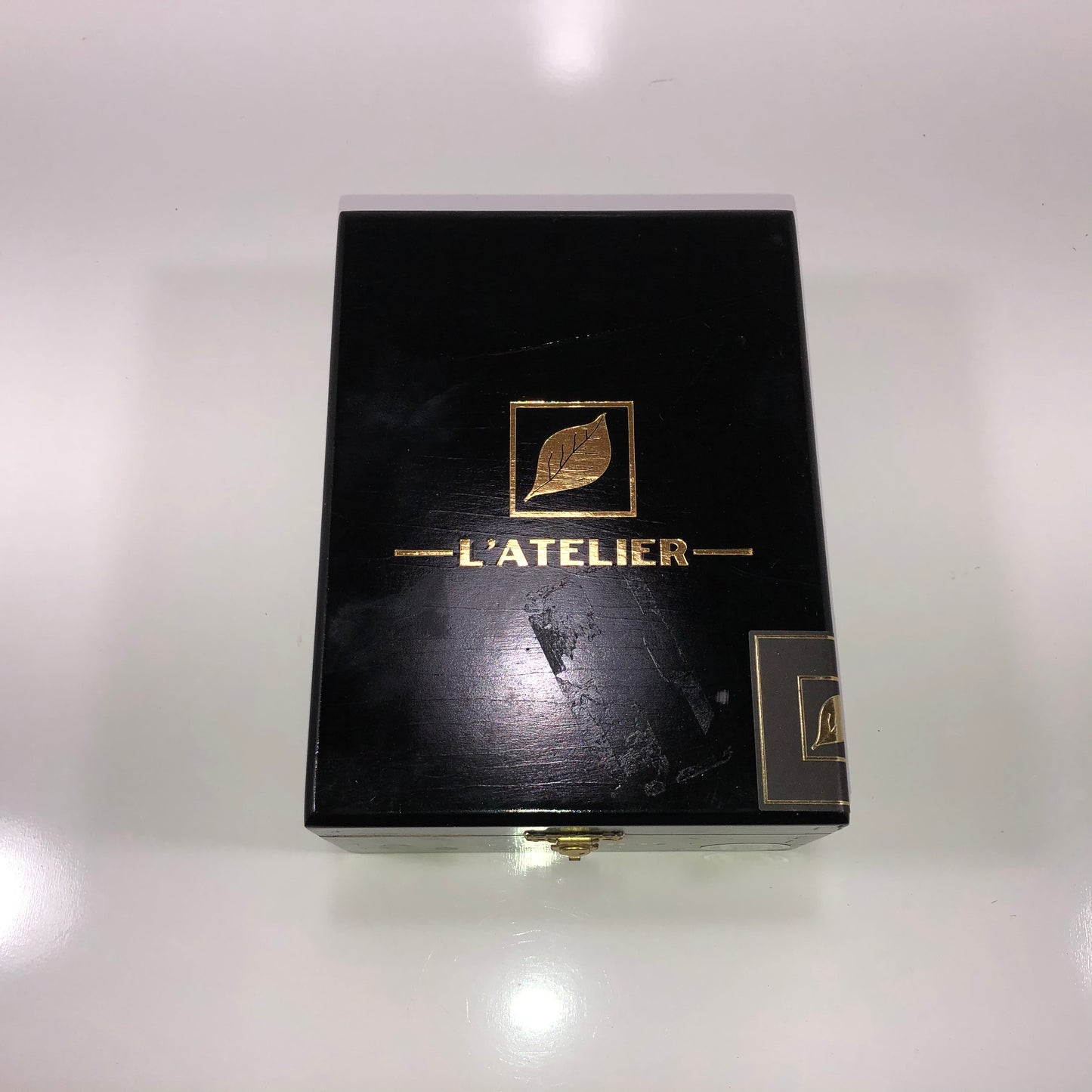 L'Atelier Lat54 Empty Wooden Cigar Box 5.25x7x3