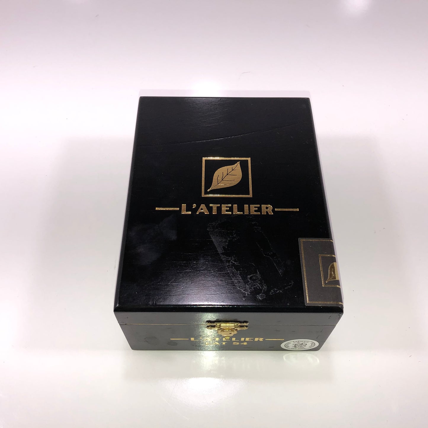 L'Atelier Lat54 Empty Wooden Cigar Box 5.25x7x3