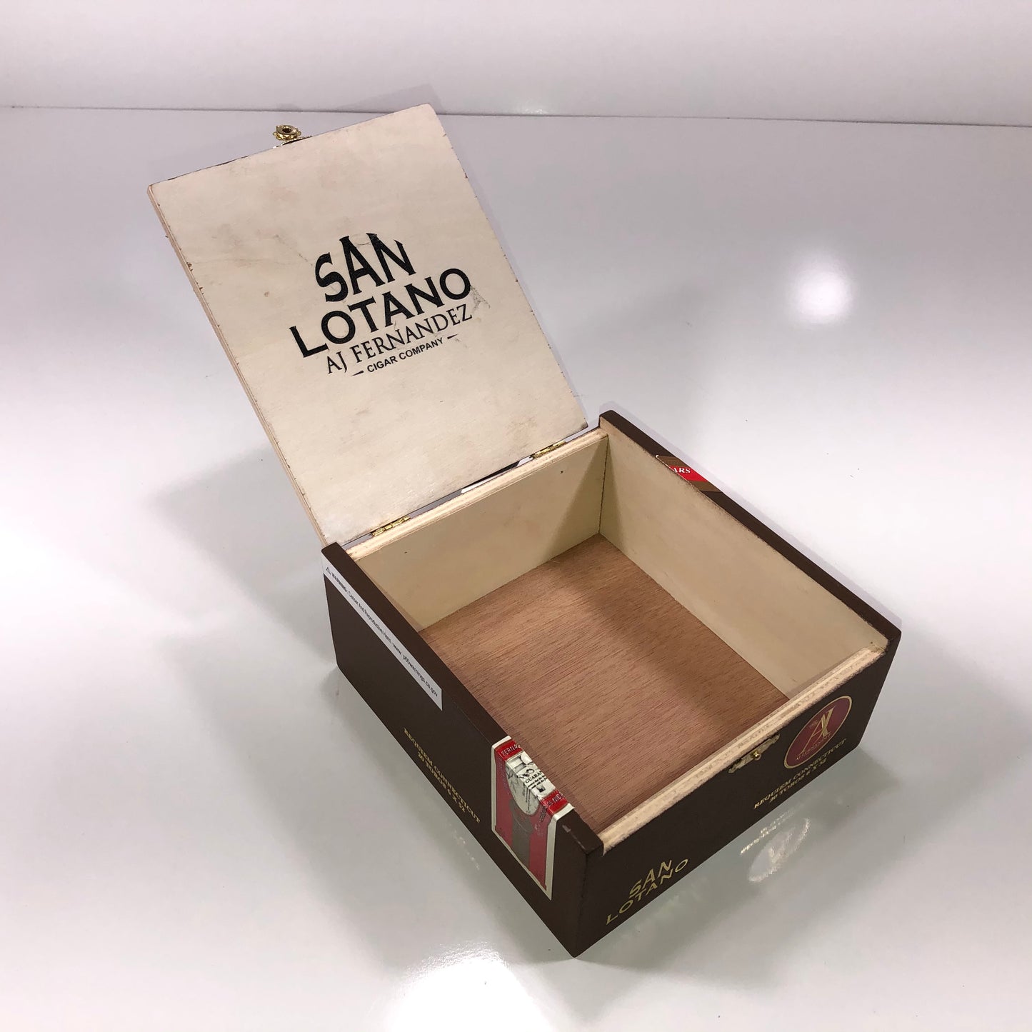 Aj Fernandez San Lotano Connecticut Toro Empty Wooden Cigar Box 6.25x6.75x3