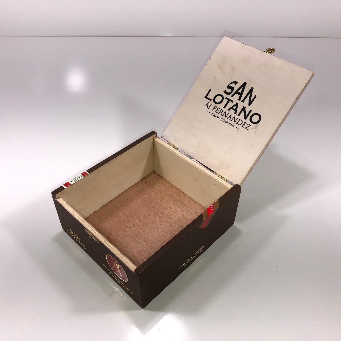 Aj Fernandez San Lotano Connecticut Toro Empty Wooden Cigar Box 6.25x6.75x3